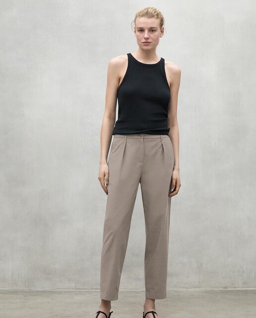 Imagen 0 de Pantalón recto de mujer con cintura ajustable con banda elástica