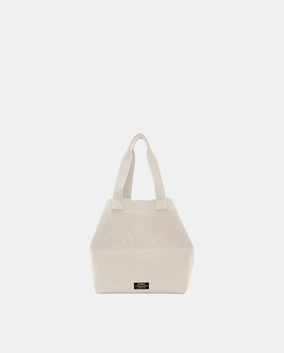 Bolso shopper de mujer con asas cortas y bolsillo interior extraíble  Variante única Blanco - Main Image