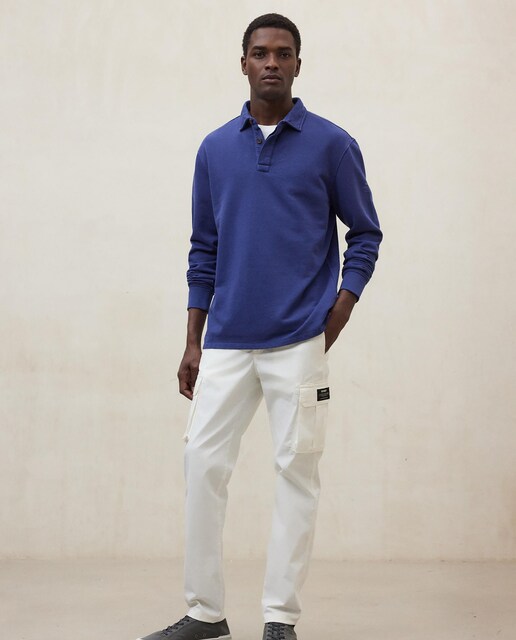 Imagen 0 de Sudadera de hombre con cuello camisa y cierre de botones ocultos