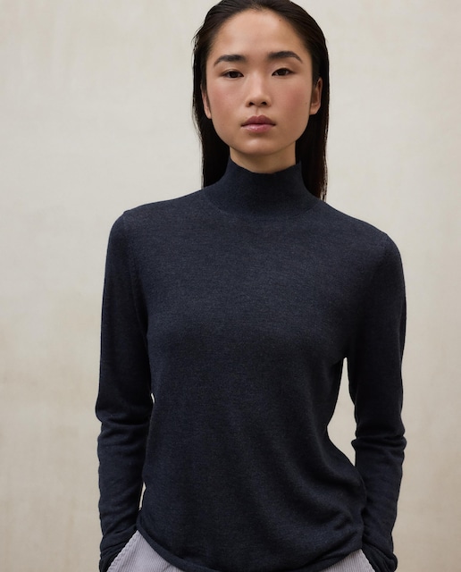 Imagen 0 de Jersey de mujer de punto fino y cuello perkins