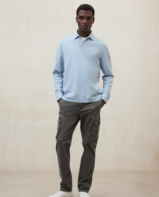 Ecoalf — Polo de hombre de manga larga y cuello camisa