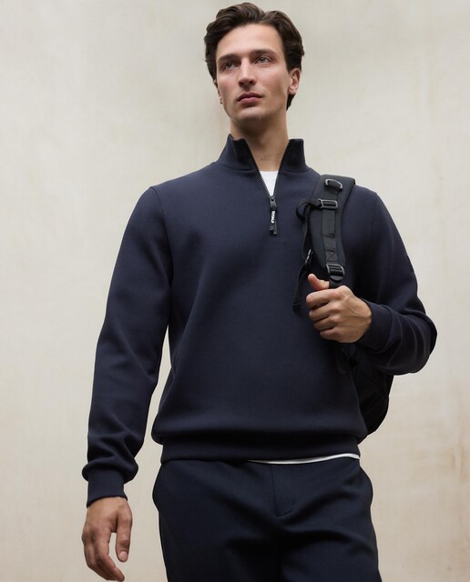 Imagen 0 de Sudadera de hombre con cuello alto y cierre de cremallera