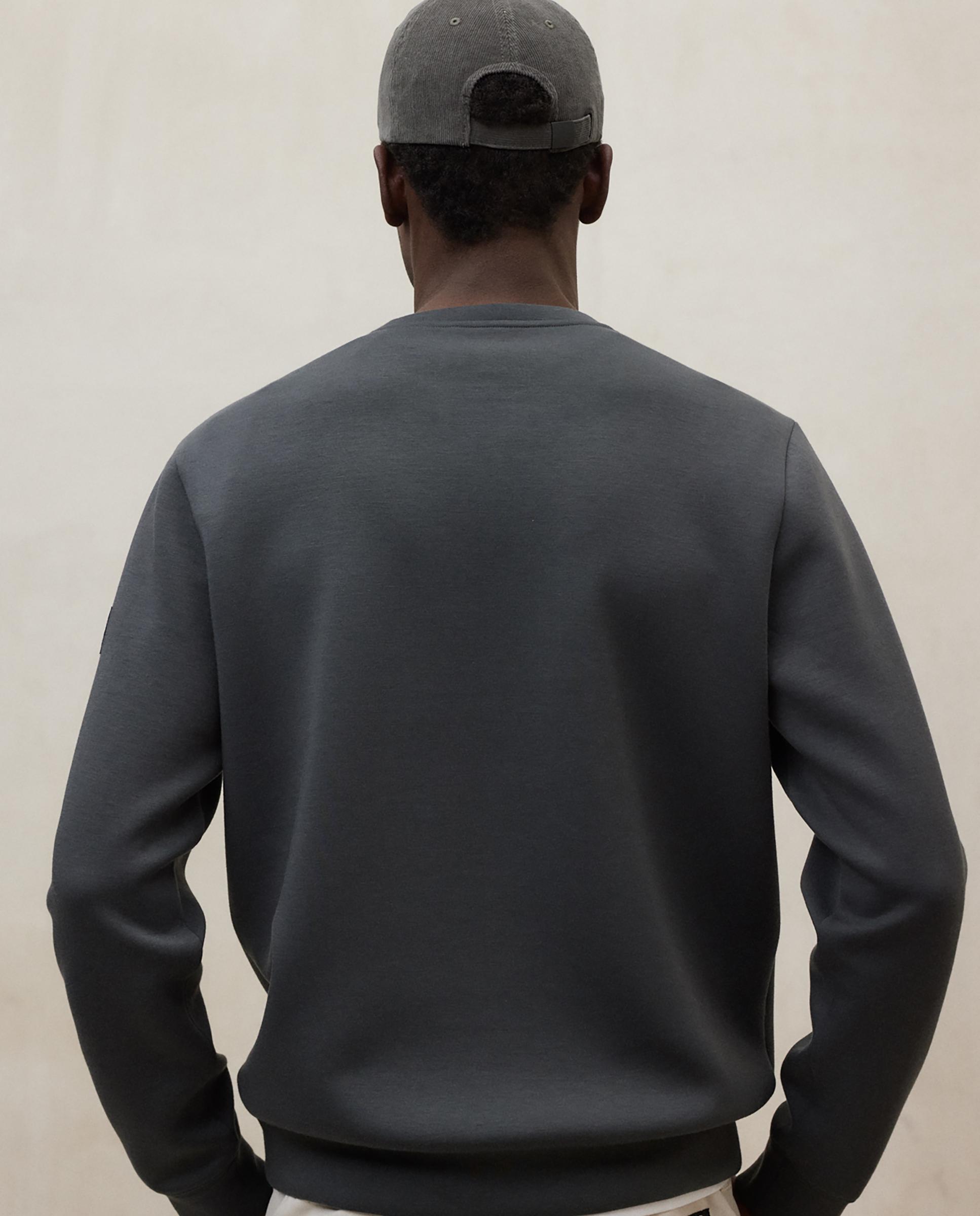 Sudadera de hombre con cuello redondo y discreto logotipo en manga - Ecoalf - Gris oscuro Gris oscuro-2
