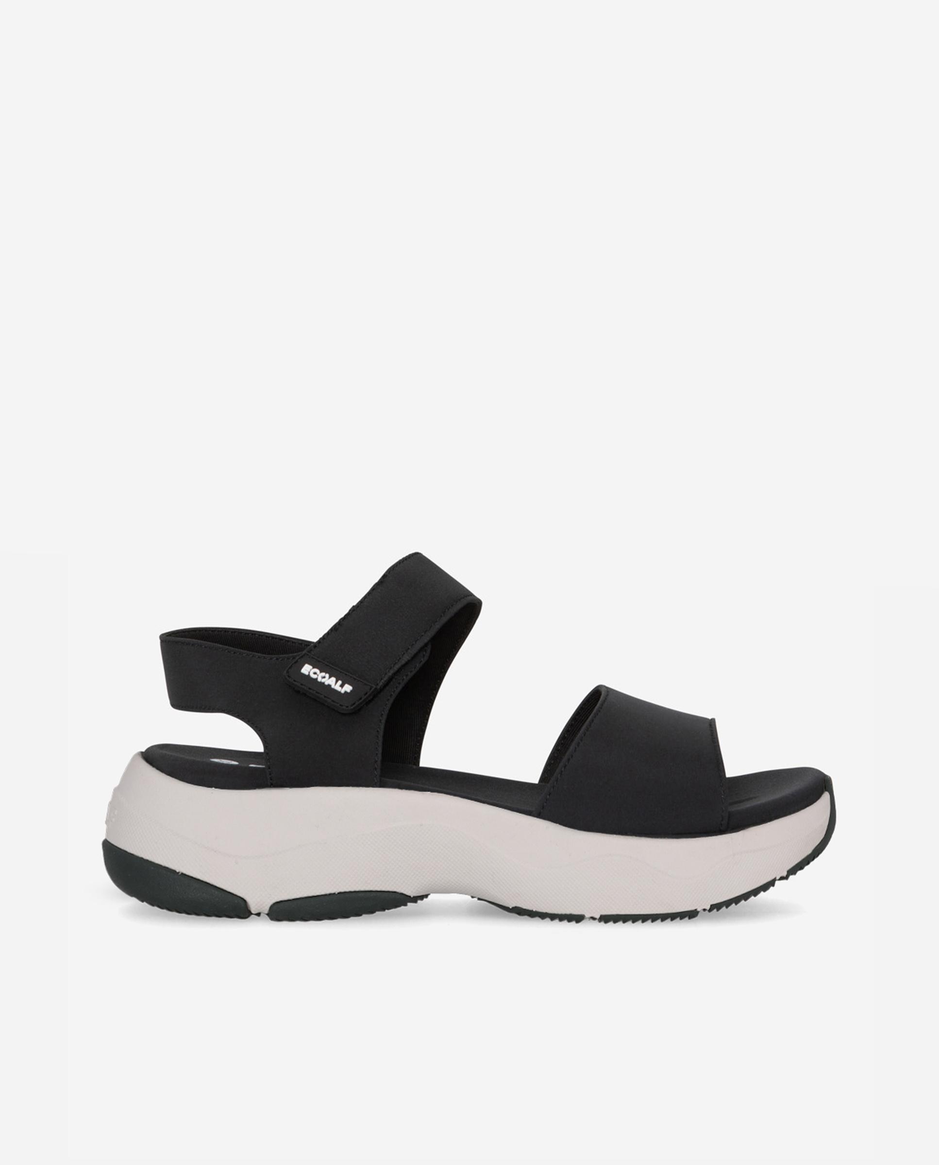 Imagen 0 de Sandalias planas de mujer con sujeción de tira autoadhesiva Negro