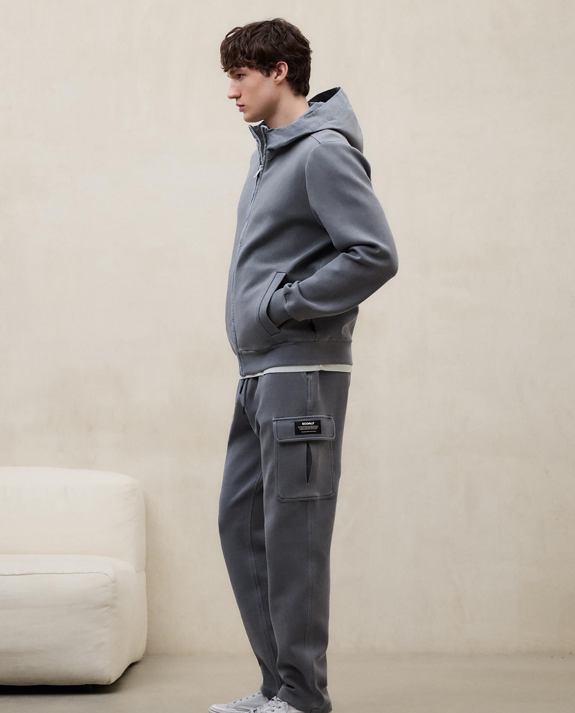 Sudadera con cremallera de hombre con capucha tejida - Ecoalf - Gris oscuro Gris oscuro-2