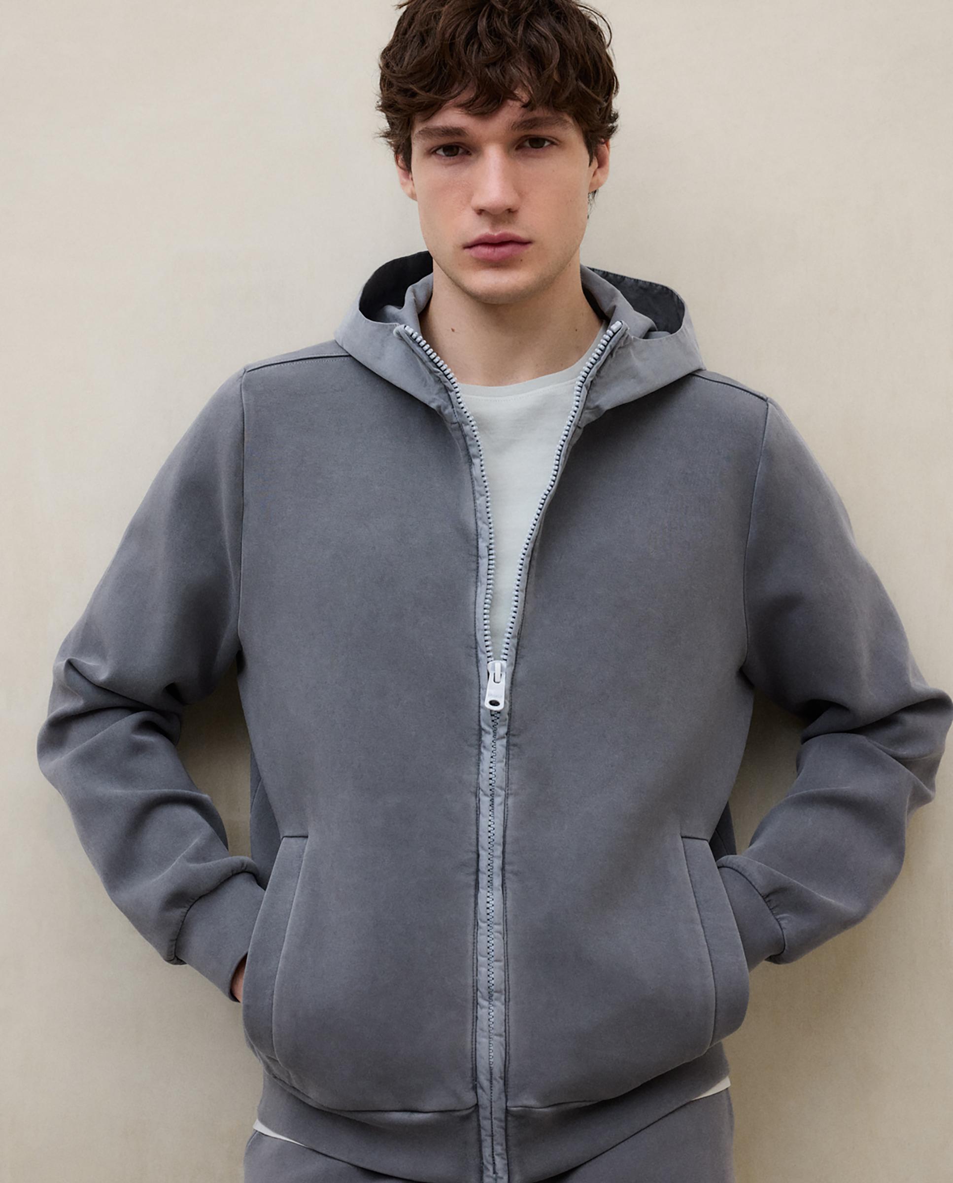 Sudadera con cremallera de hombre con capucha tejida - Ecoalf - Gris oscuro Gris oscuro-3