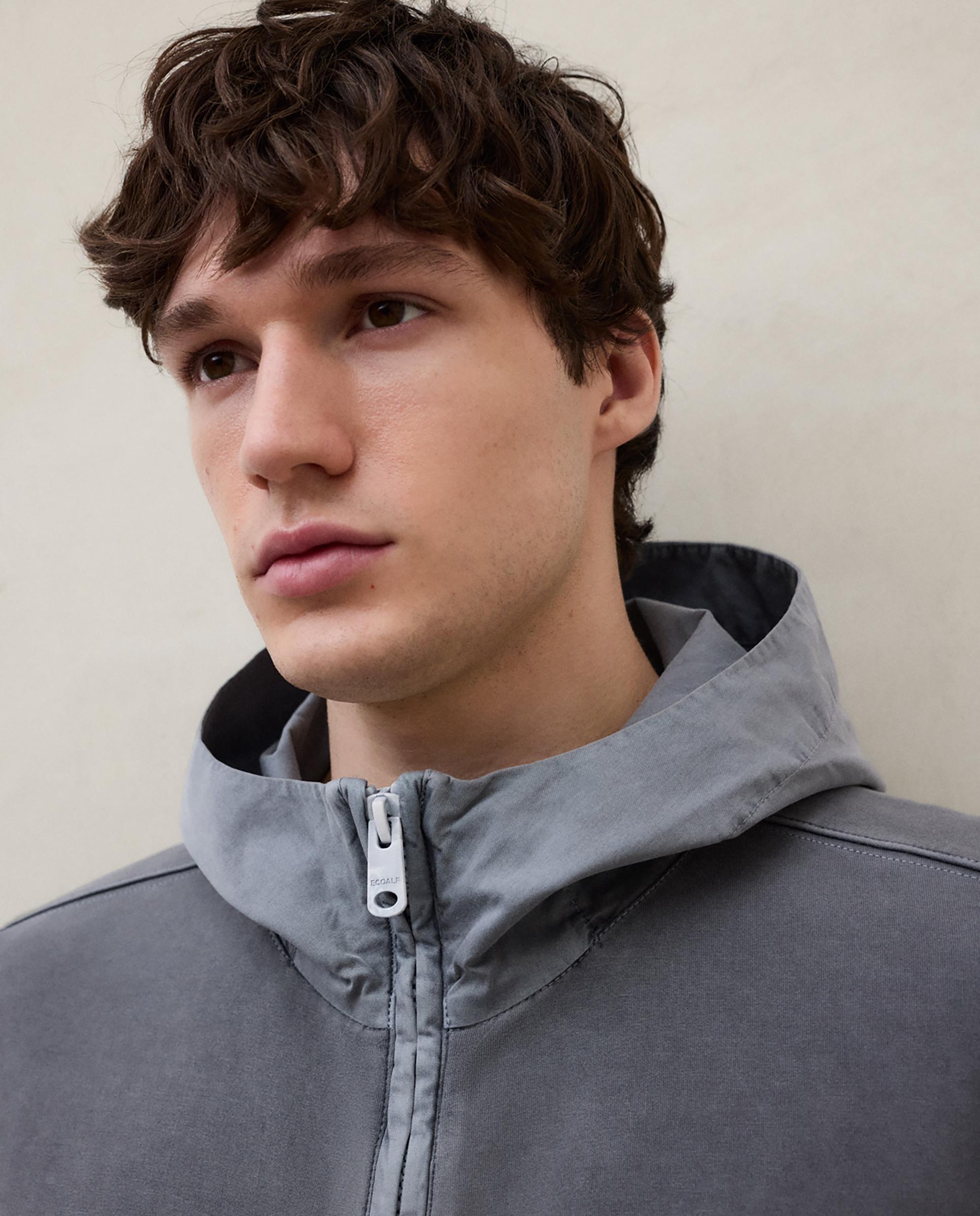 Sudadera con cremallera de hombre con capucha tejida - Ecoalf - Gris oscuro Gris oscuro-4