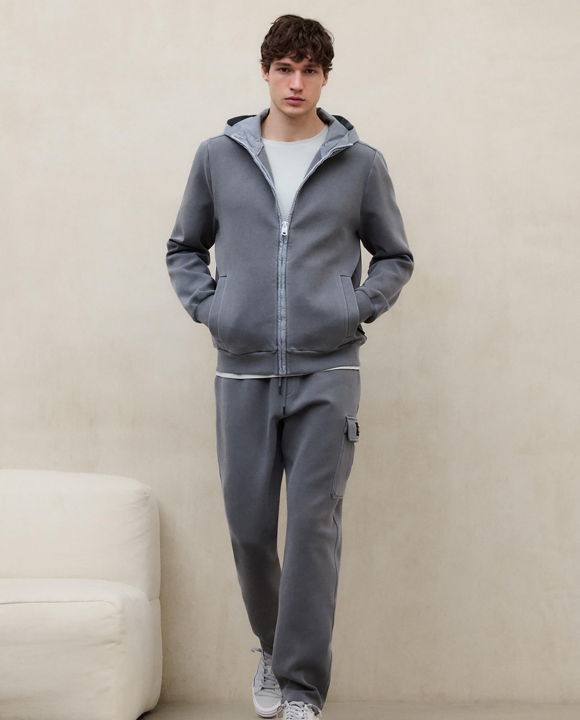 Sudadera con cremallera de hombre con capucha tejida - Ecoalf - Gris oscuro Gris oscuro-7