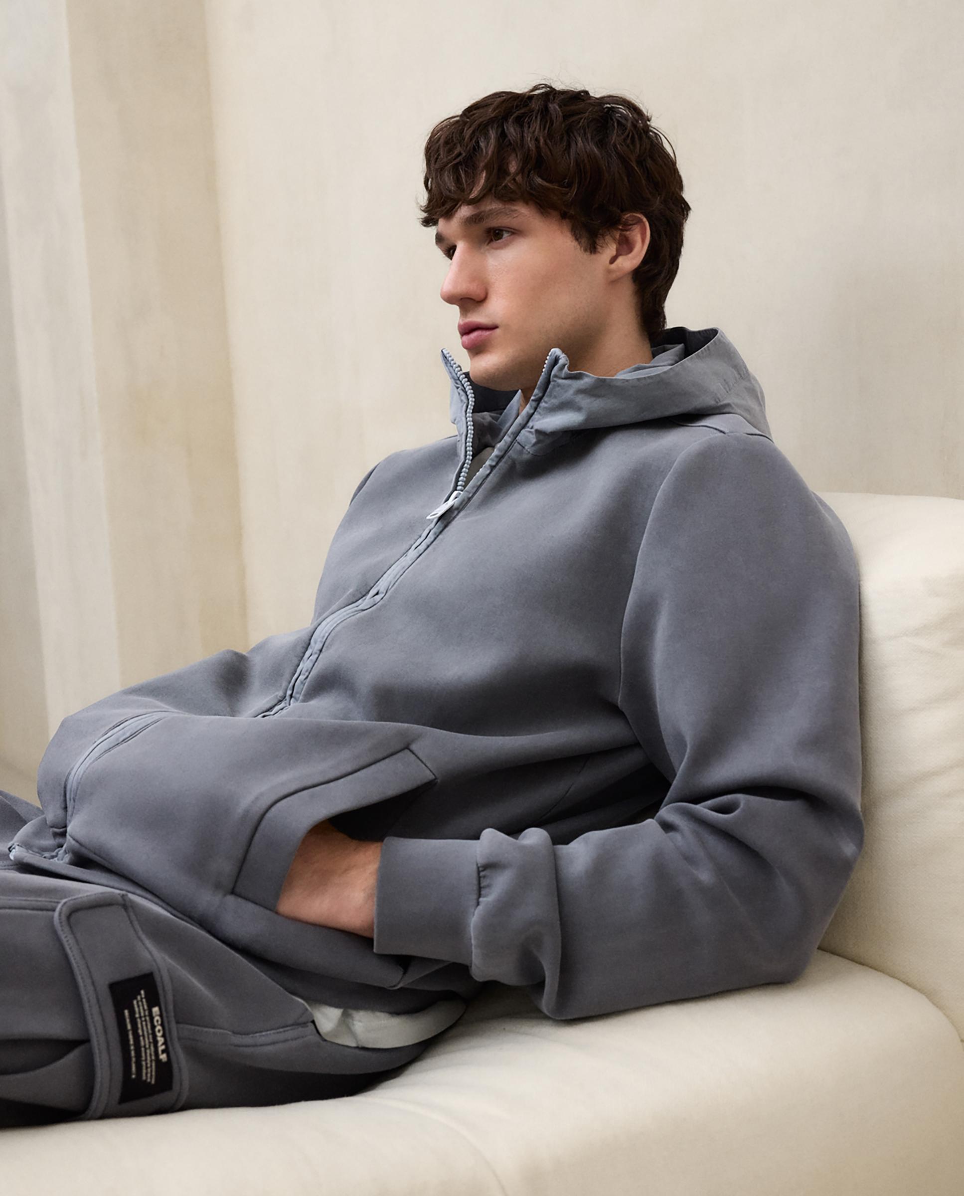 Sudadera con cremallera de hombre con capucha tejida - Ecoalf - Gris oscuro Gris oscuro-8
