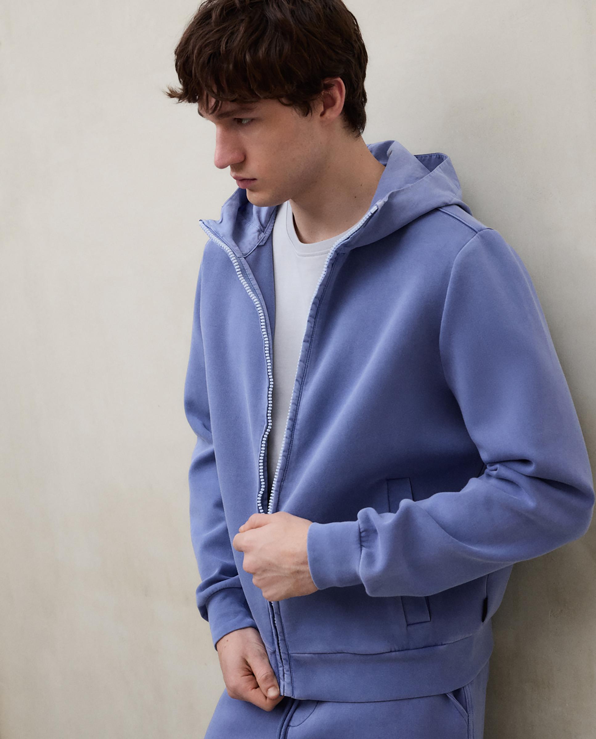 Sudadera con cremallera de hombre con capucha tejida - Ecoalf - Azul celeste Azul celeste-4