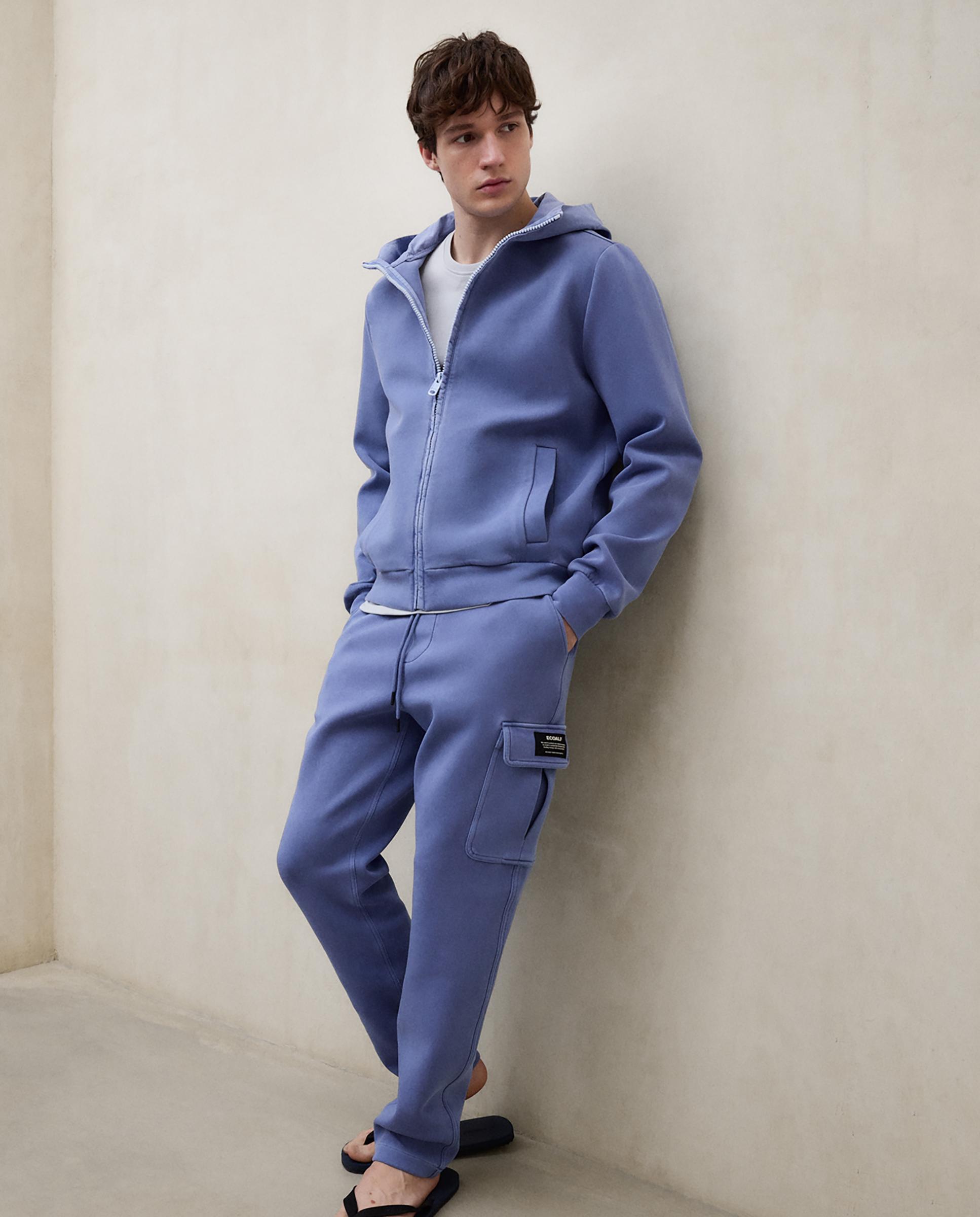 Sudadera con cremallera de hombre con capucha tejida - Ecoalf - Azul celeste Azul celeste-5