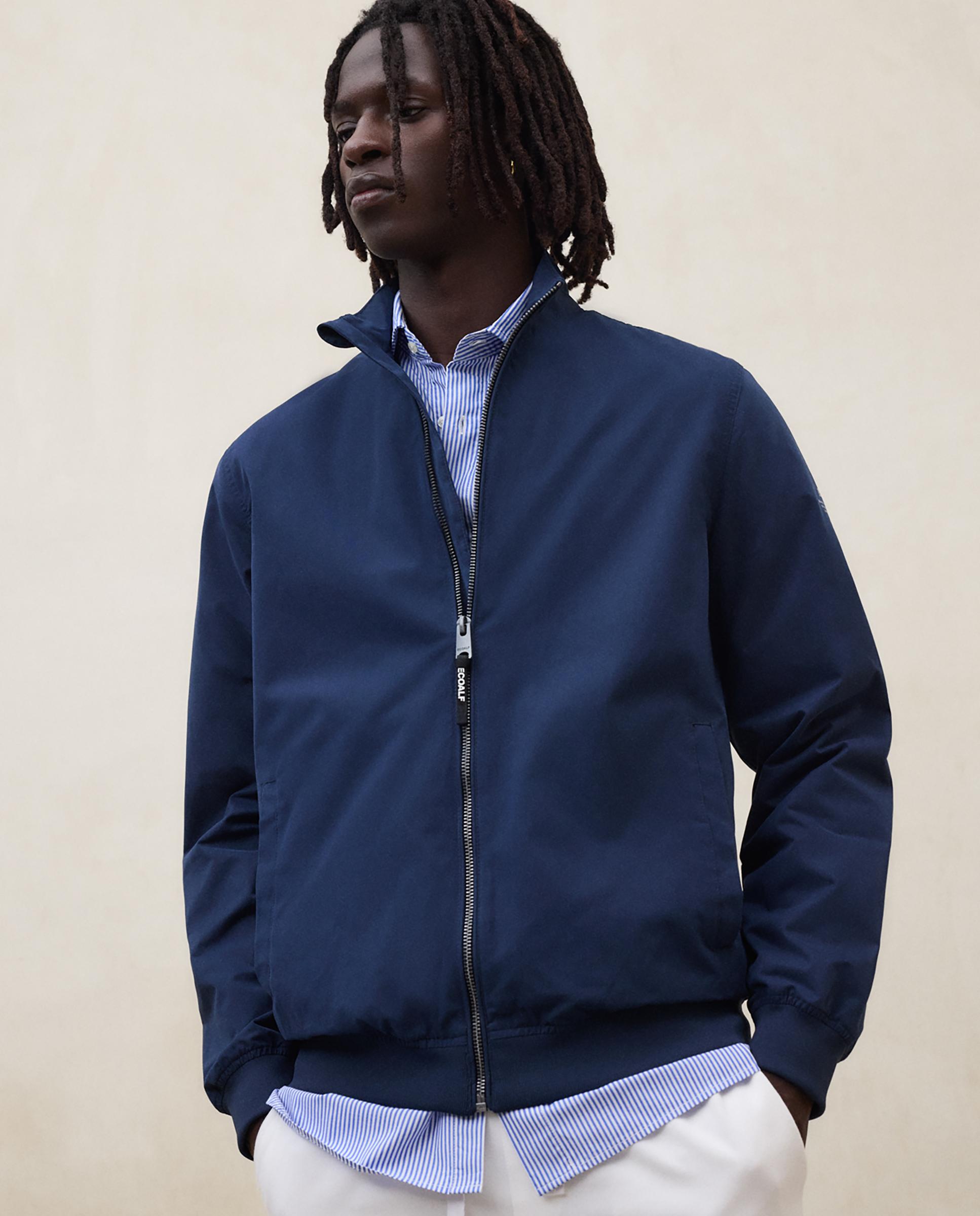 Chaqueta de hombre corta de cuello alto - Ecoalf - Azul marino Azul marino-5