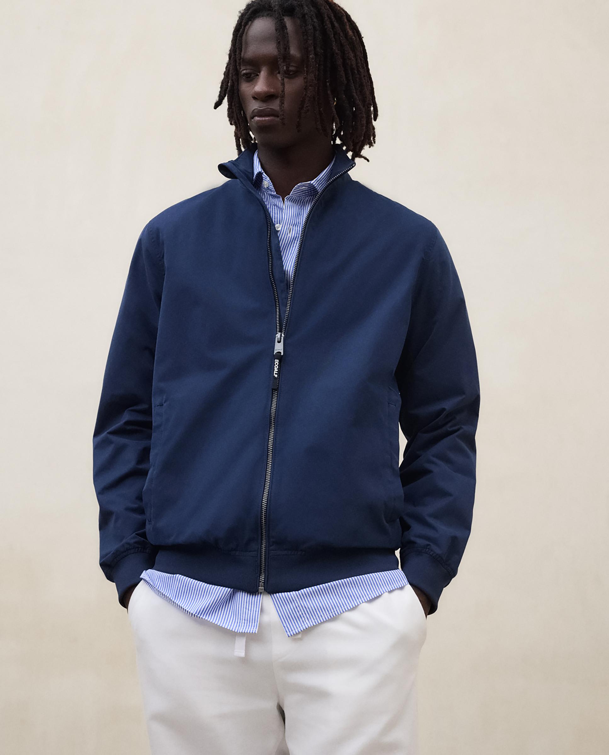 Chaqueta de hombre corta de cuello alto - Ecoalf - Azul marino Azul marino-6