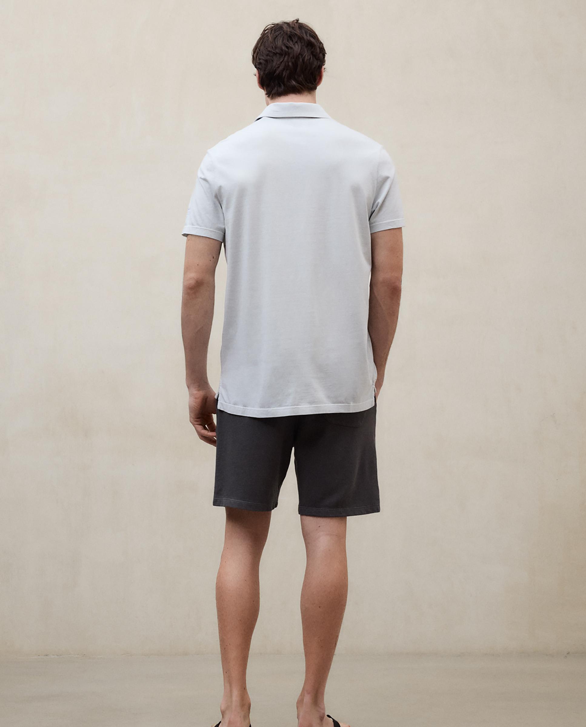Polo de manga corta de hombre en algodón con logo bordado - Ecoalf - Azul claro Azul claro-2