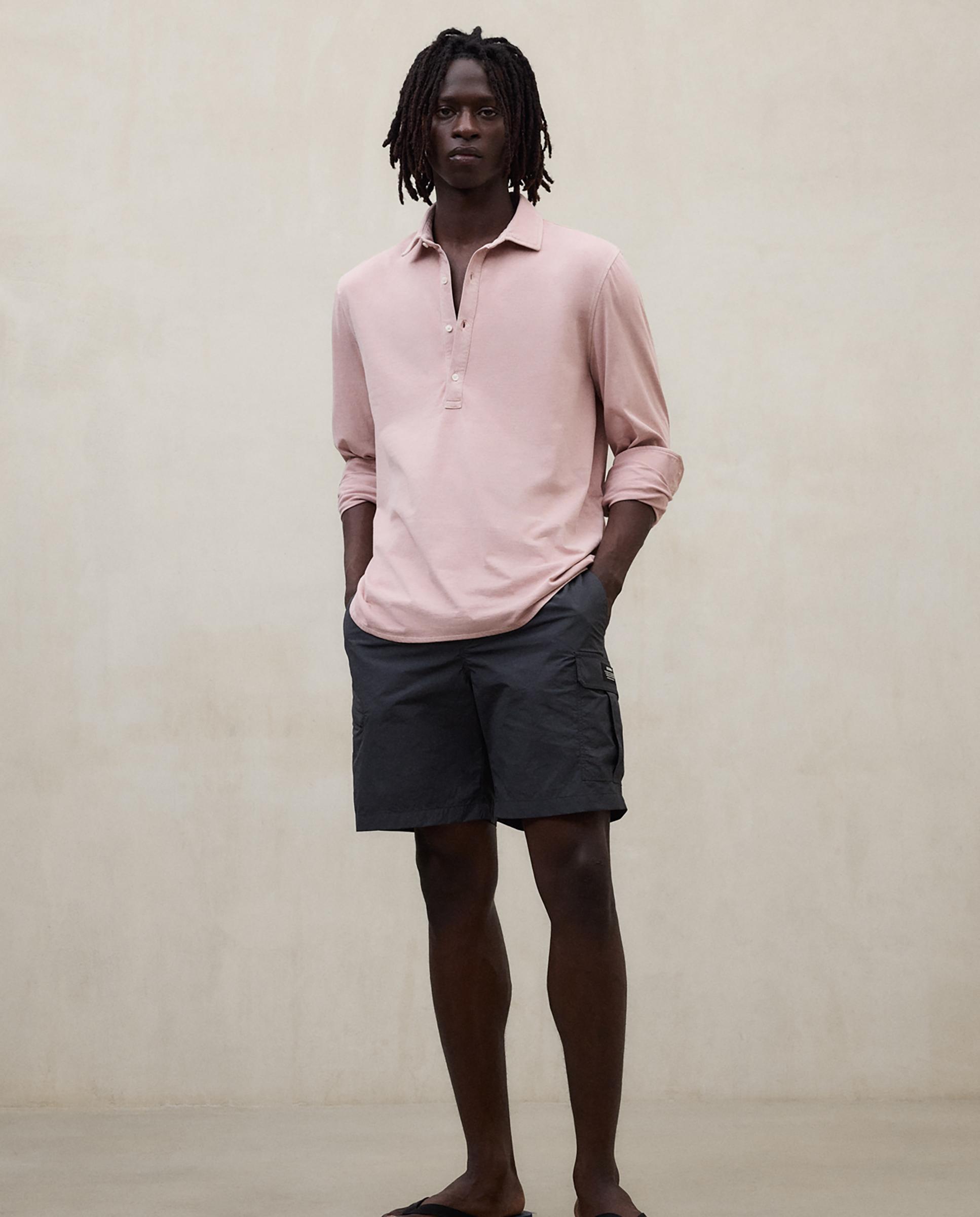 Ecoalf - Camisa de hombre de algodón con cuello polo italiano.