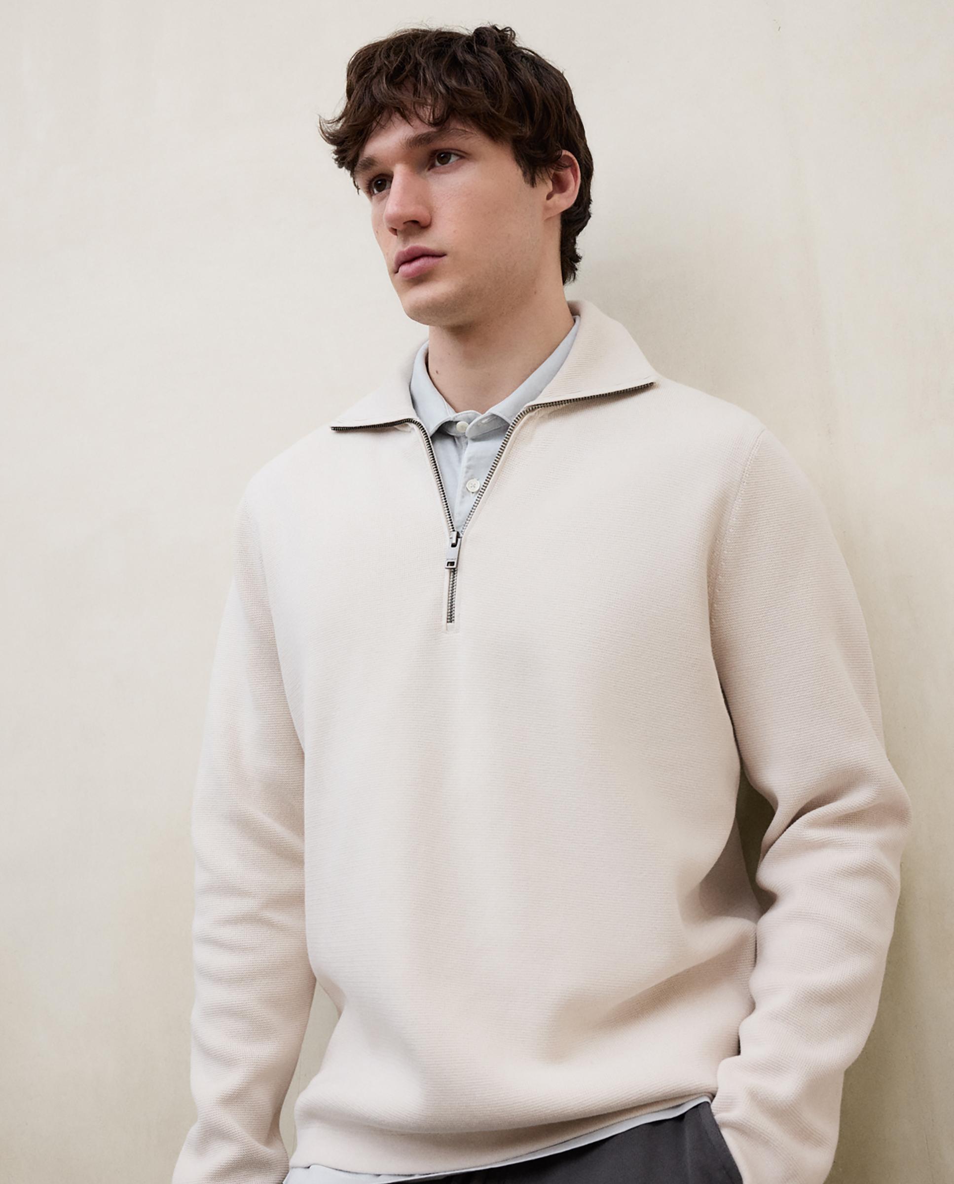Jersey de hombre de cuello alto con cremallera - Ecoalf - Beige Beige-5