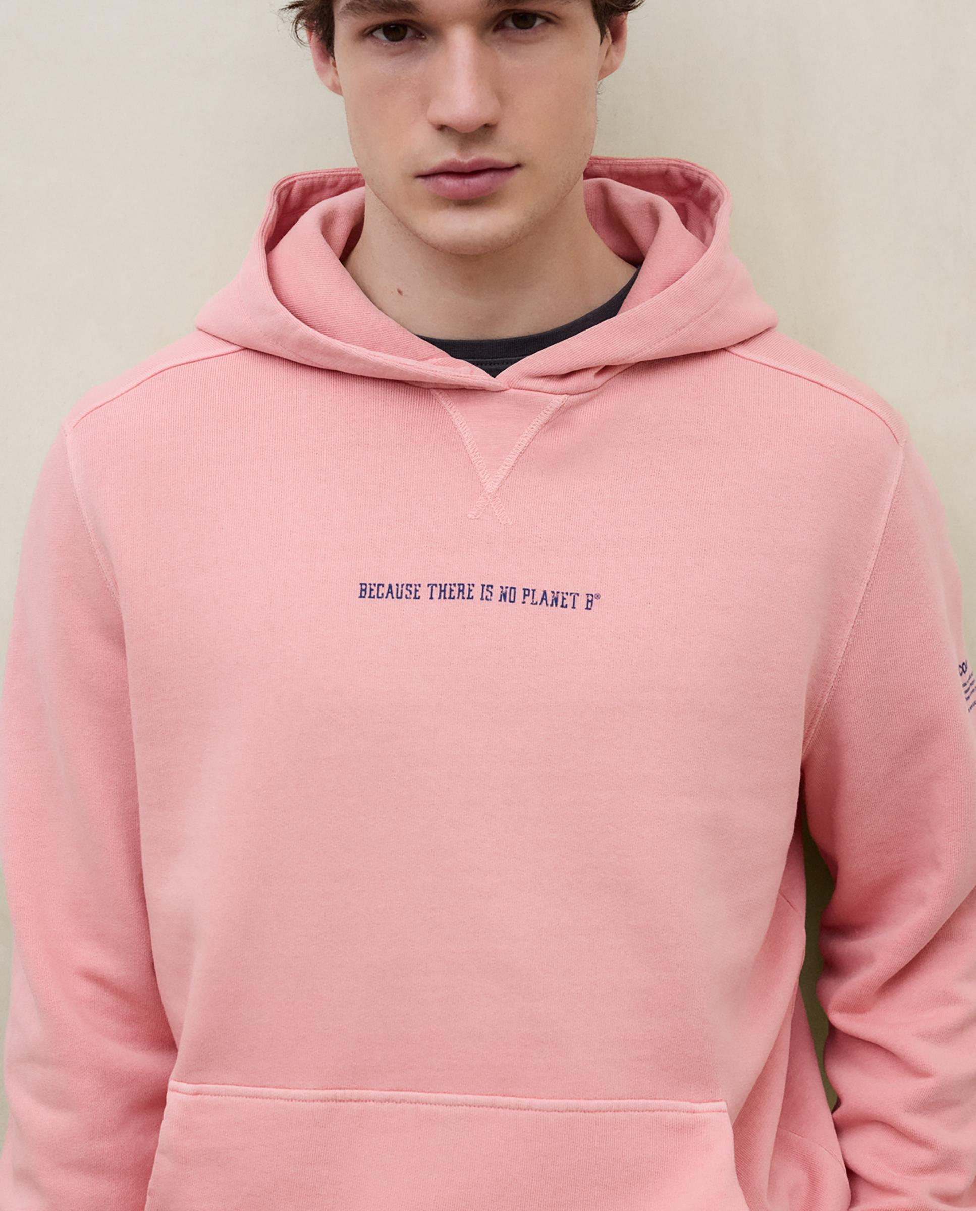 Sudadera con capucha de hombre con bolsillo canguro - Ecoalf - Rosa Rosa-4