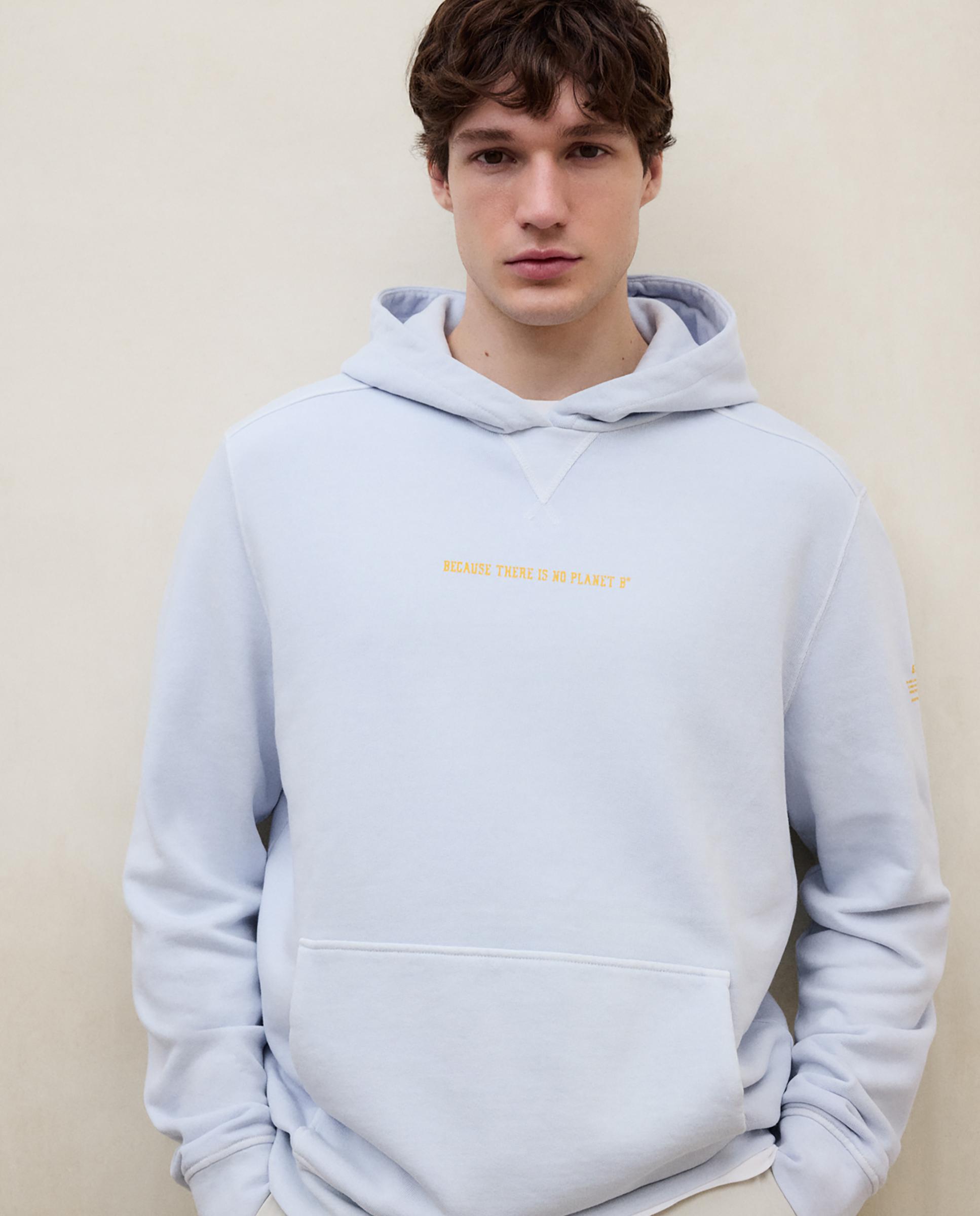 Sudadera con capucha de hombre con bolsillo canguro - Ecoalf - Azul claro Azul claro-3
