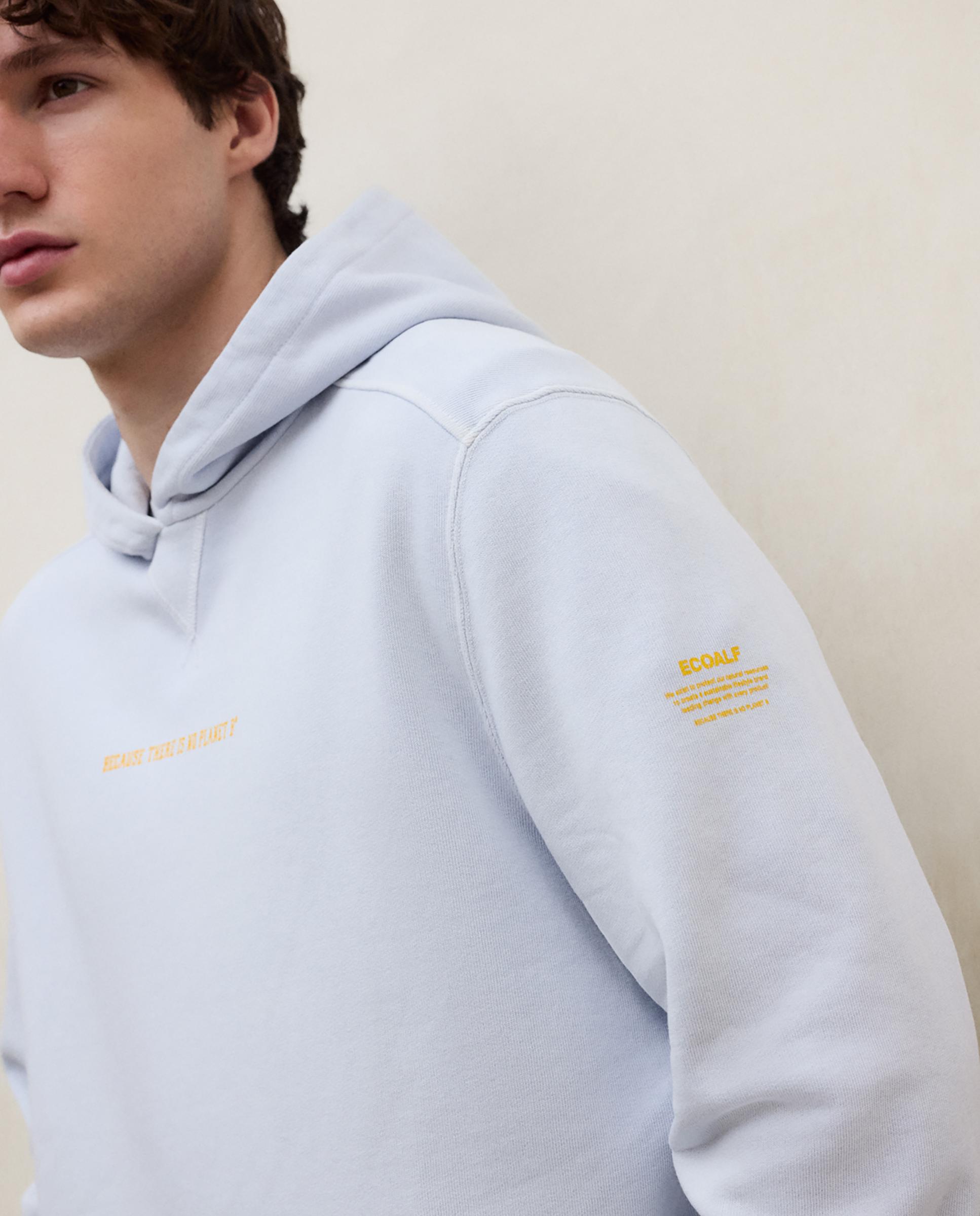 Sudadera con capucha de hombre con bolsillo canguro - Ecoalf - Azul claro Azul claro-4