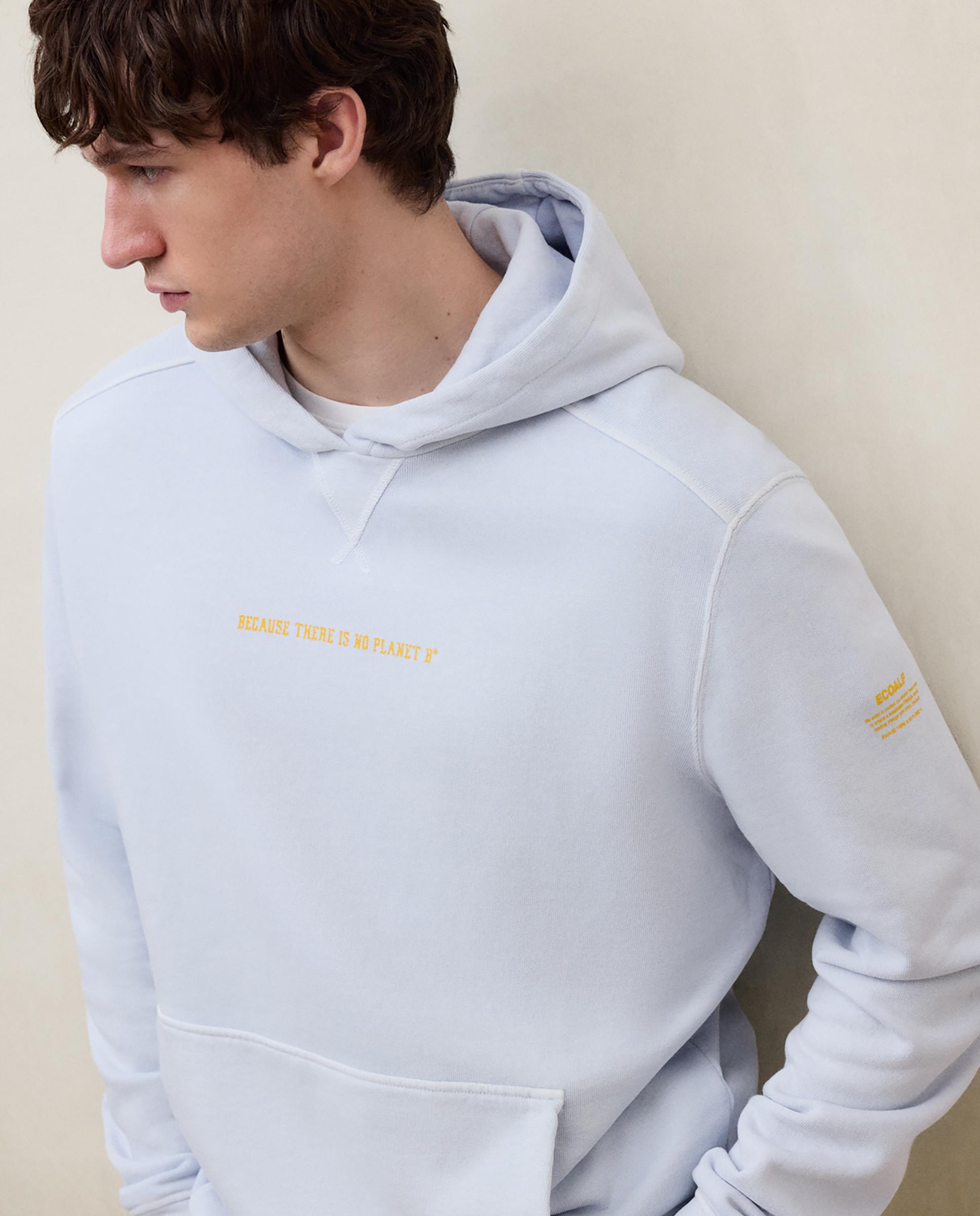 Sudadera con capucha de hombre con bolsillo canguro - Ecoalf - Azul claro Azul claro-5