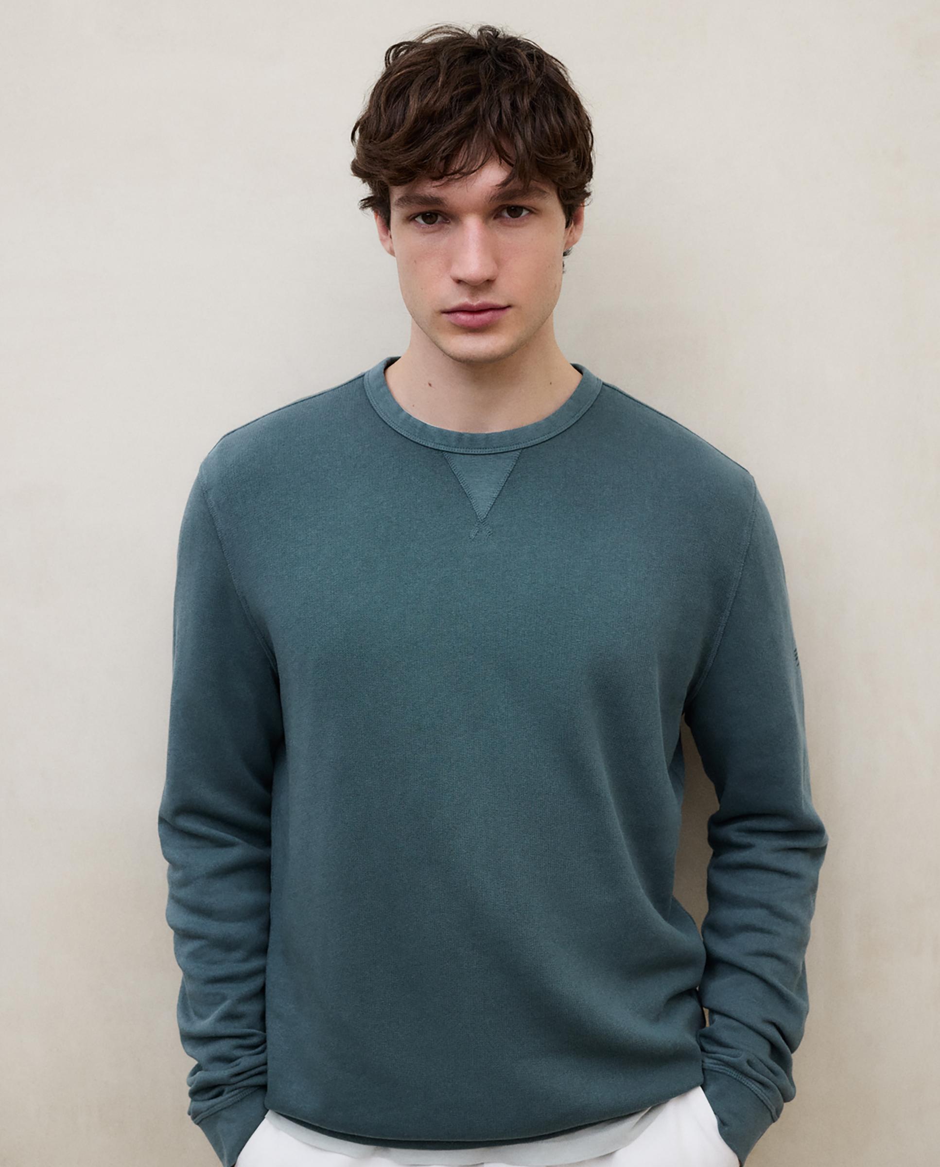 Sudadera sin capucha de hombre de algodón regular fit - Ecoalf - Verde oscuro Verde oscuro-2
