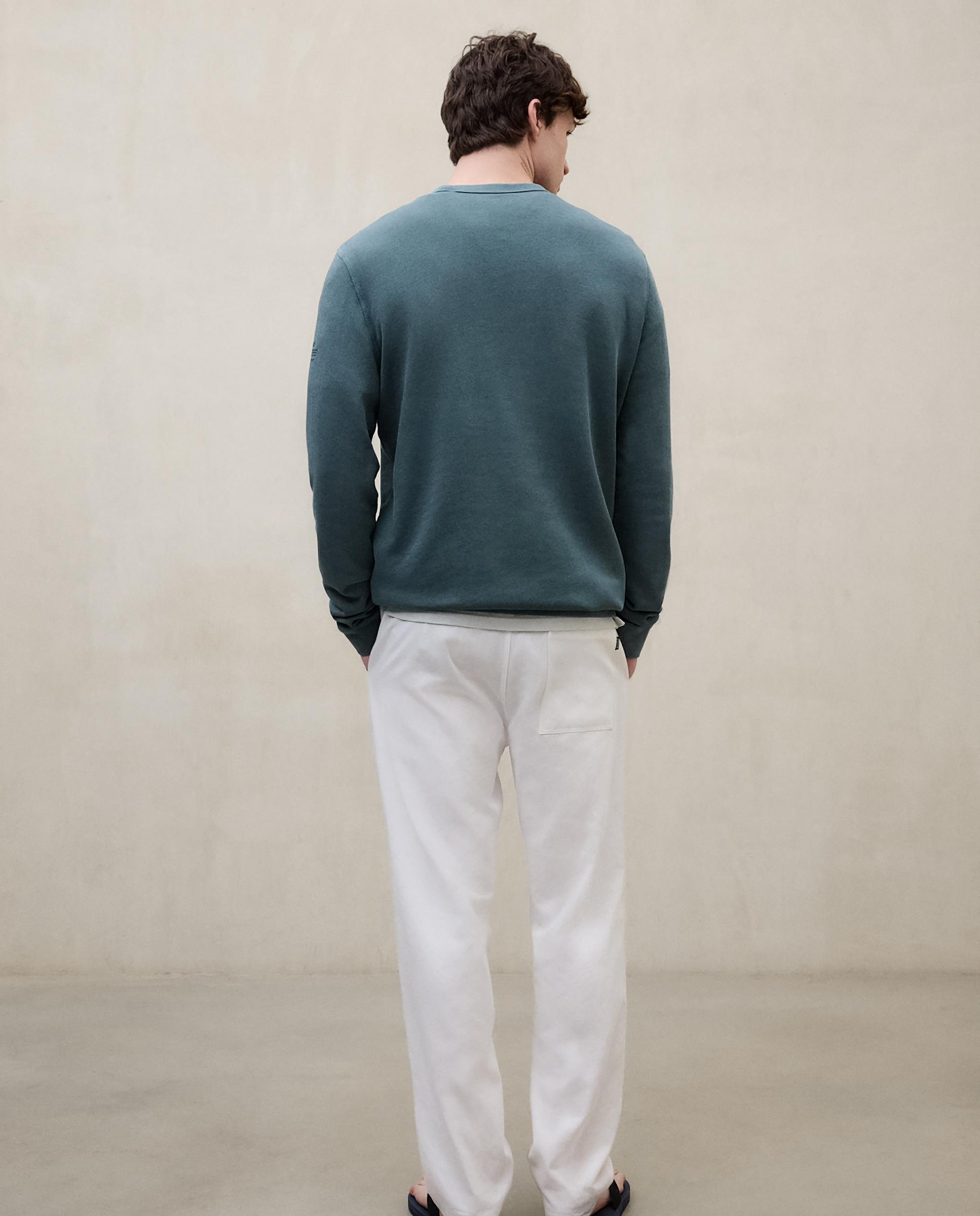 Sudadera sin capucha de hombre de algodón regular fit - Ecoalf - Verde oscuro Verde oscuro-4