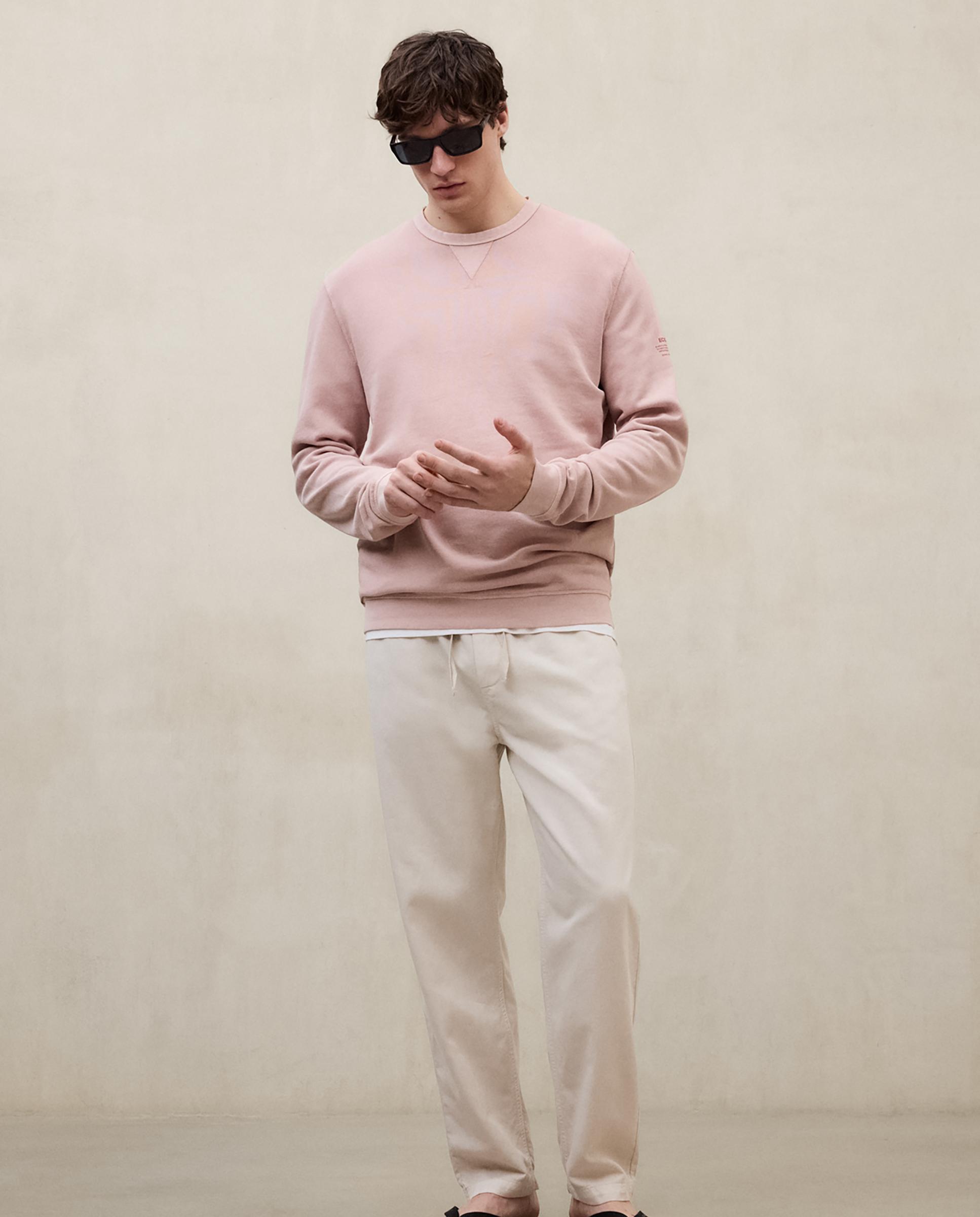 Sudadera sin capucha de hombre de algodón regular fit - Ecoalf - Rosa claro Rosa claro-1