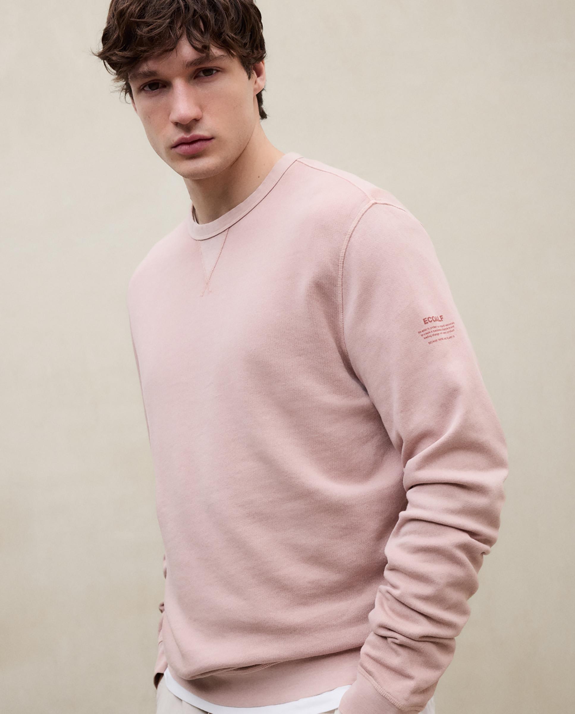 Sudadera sin capucha de hombre de algodón regular fit - Ecoalf - Rosa claro Rosa claro-4