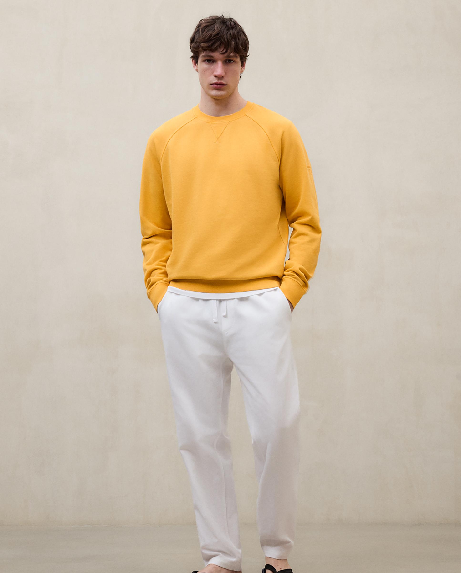 Sudadera sin capucha de hombre de algodón regular fit - Ecoalf - Amarillo Amarillo-1