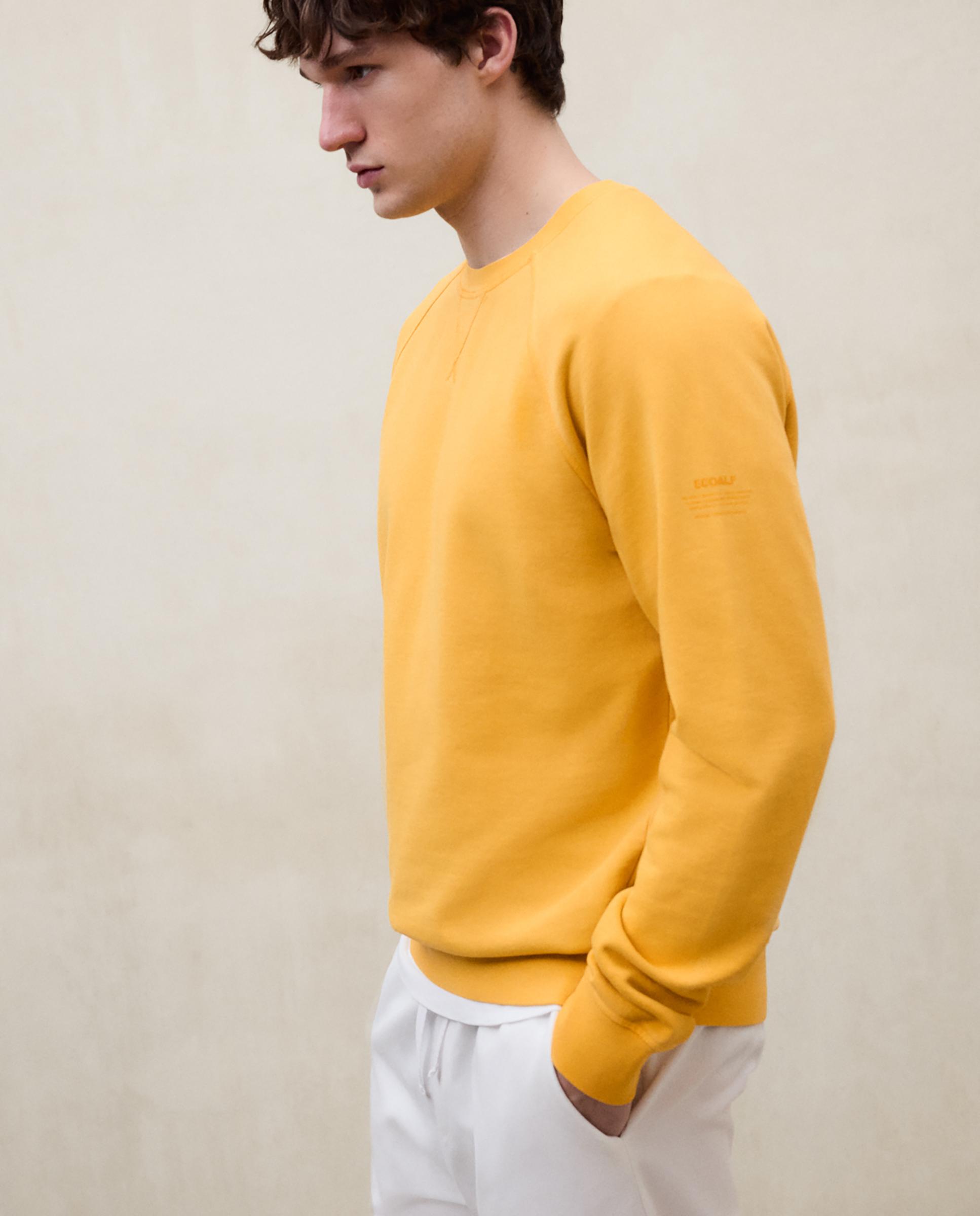 Sudadera sin capucha de hombre de algodón regular fit - Ecoalf - Amarillo Amarillo-2