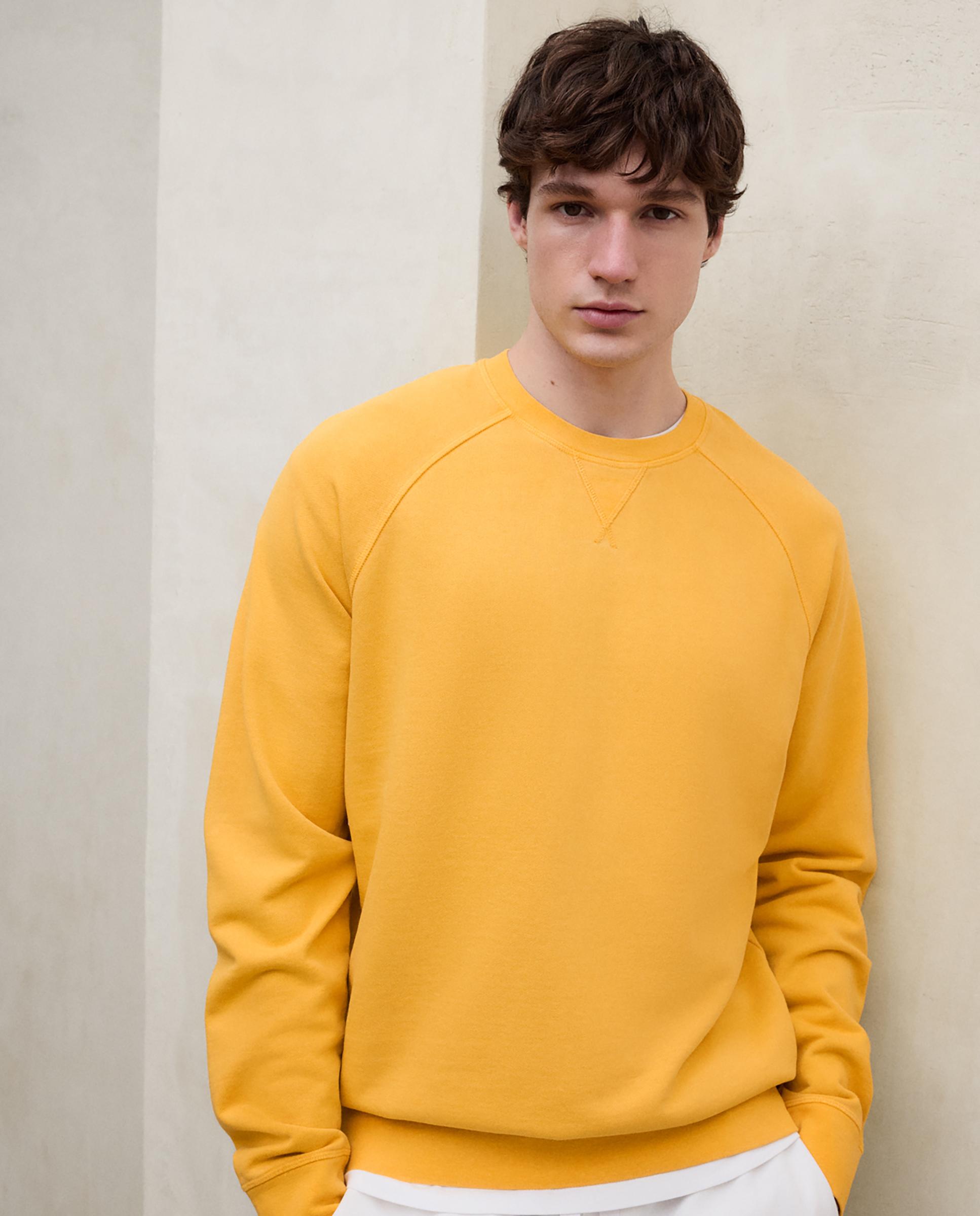 Sudadera sin capucha de hombre de algodón regular fit - Ecoalf - Amarillo Amarillo-3