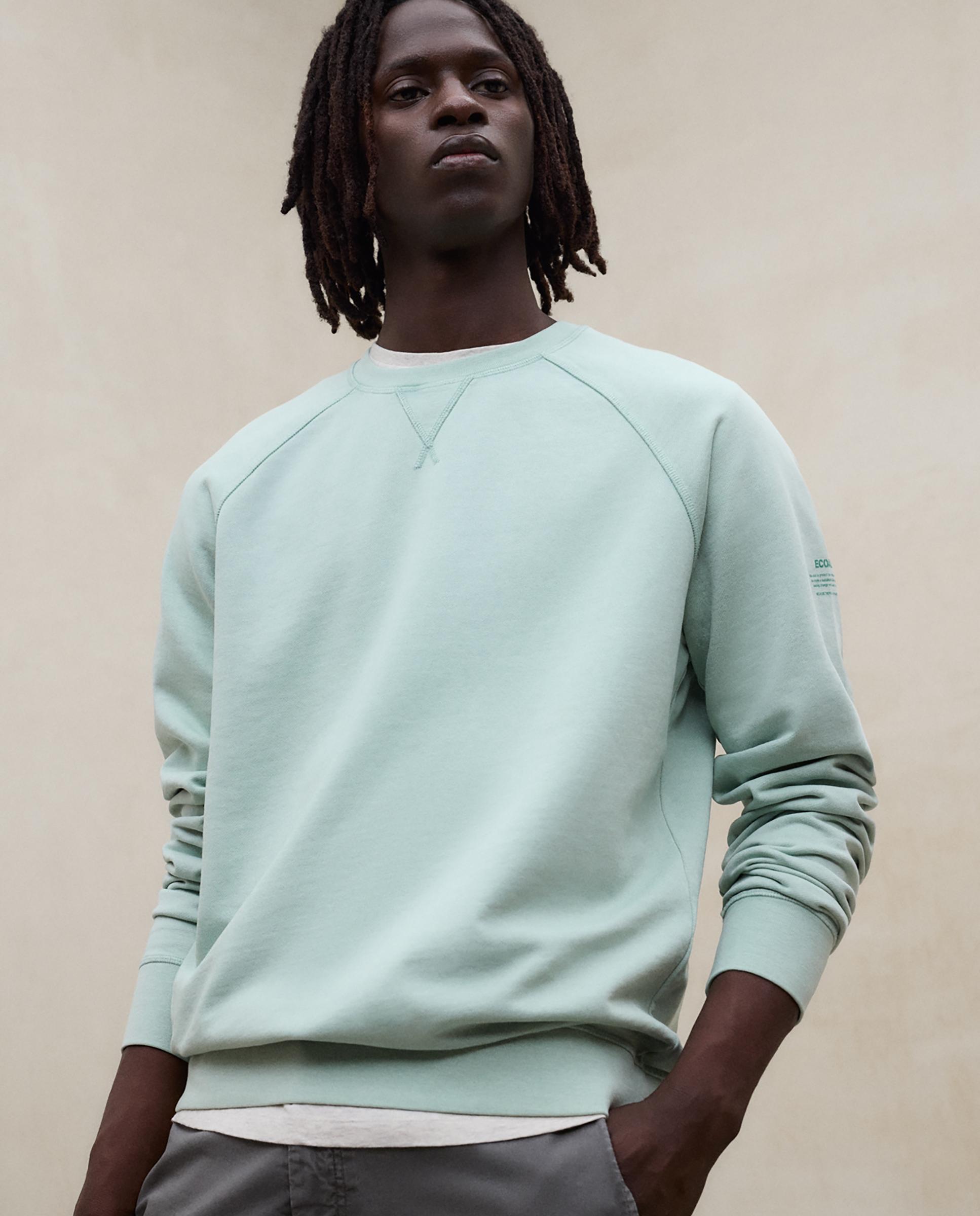 Sudadera sin capucha de hombre de algodón regular fit - Ecoalf - Verde grisáceo Verde grisáceo-3