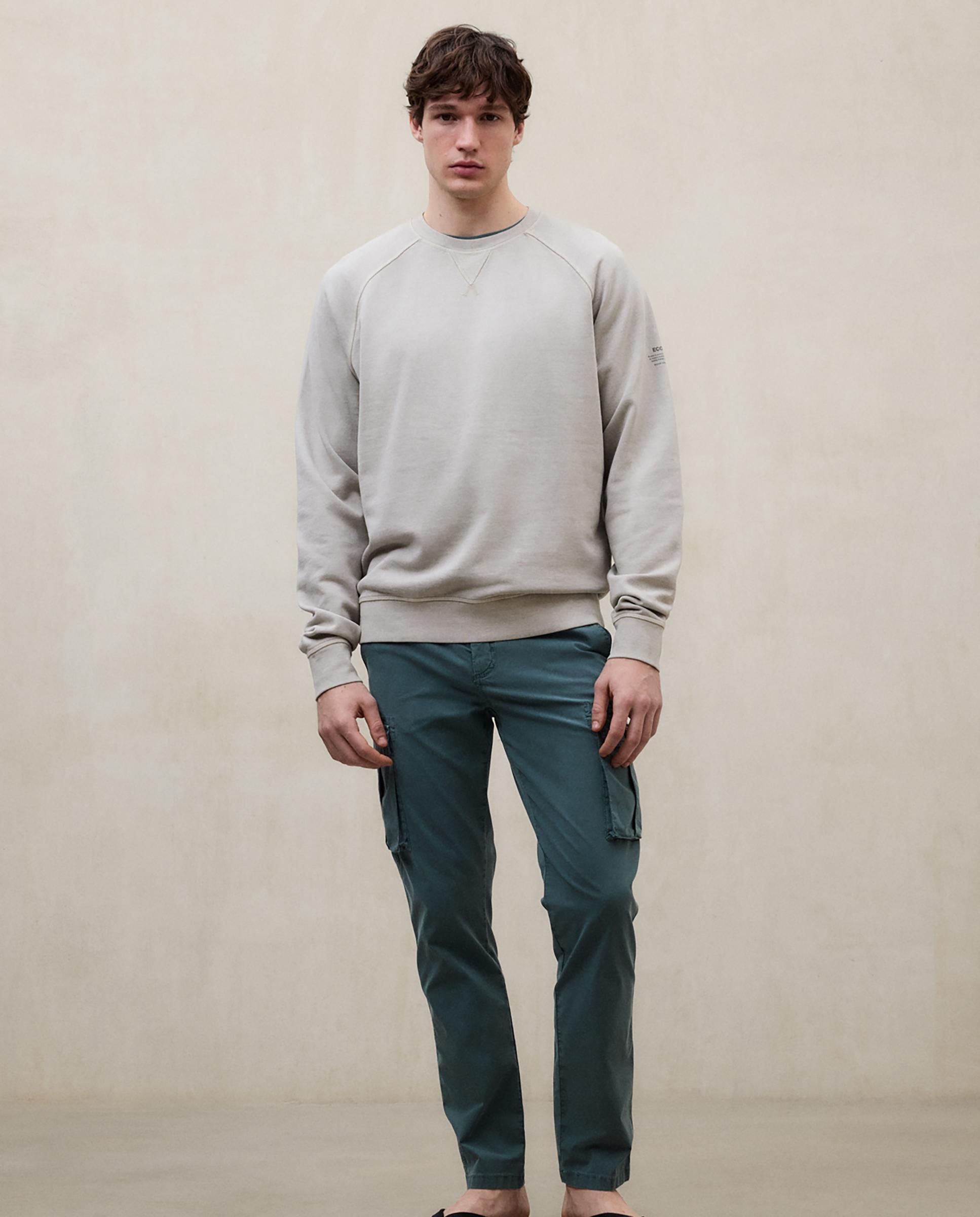 Sudadera sin capucha de hombre de algodón regular fit - Ecoalf - Gris claro Gris claro-1