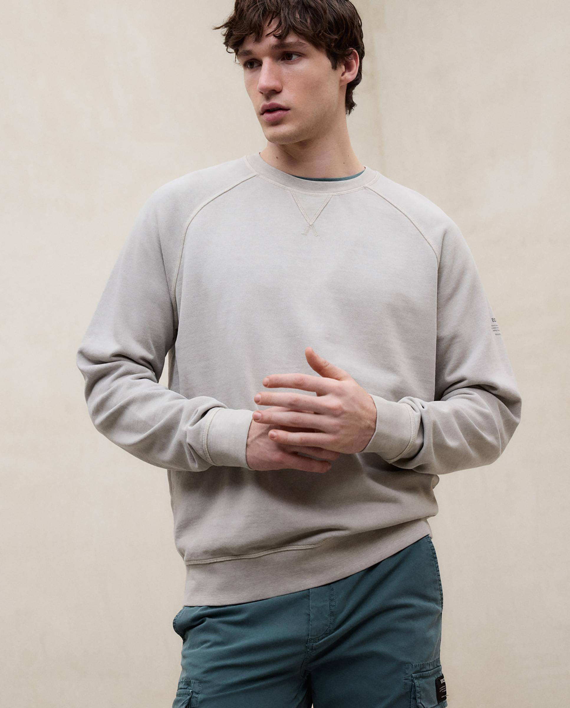 Sudadera sin capucha de hombre de algodón regular fit - Ecoalf - Gris claro Gris claro-3