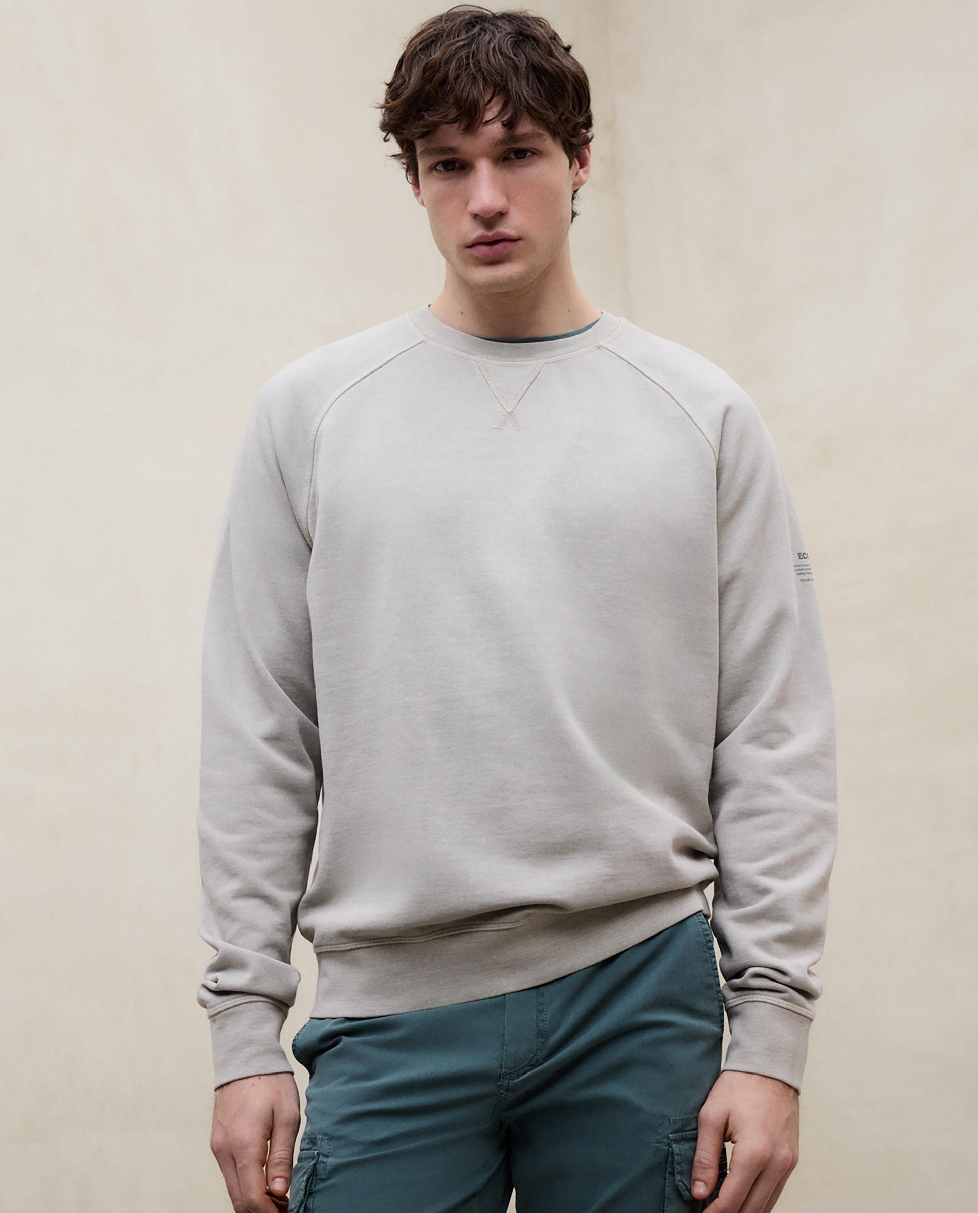 Sudadera sin capucha de hombre de algodón regular fit - Ecoalf - Gris claro Gris claro-4