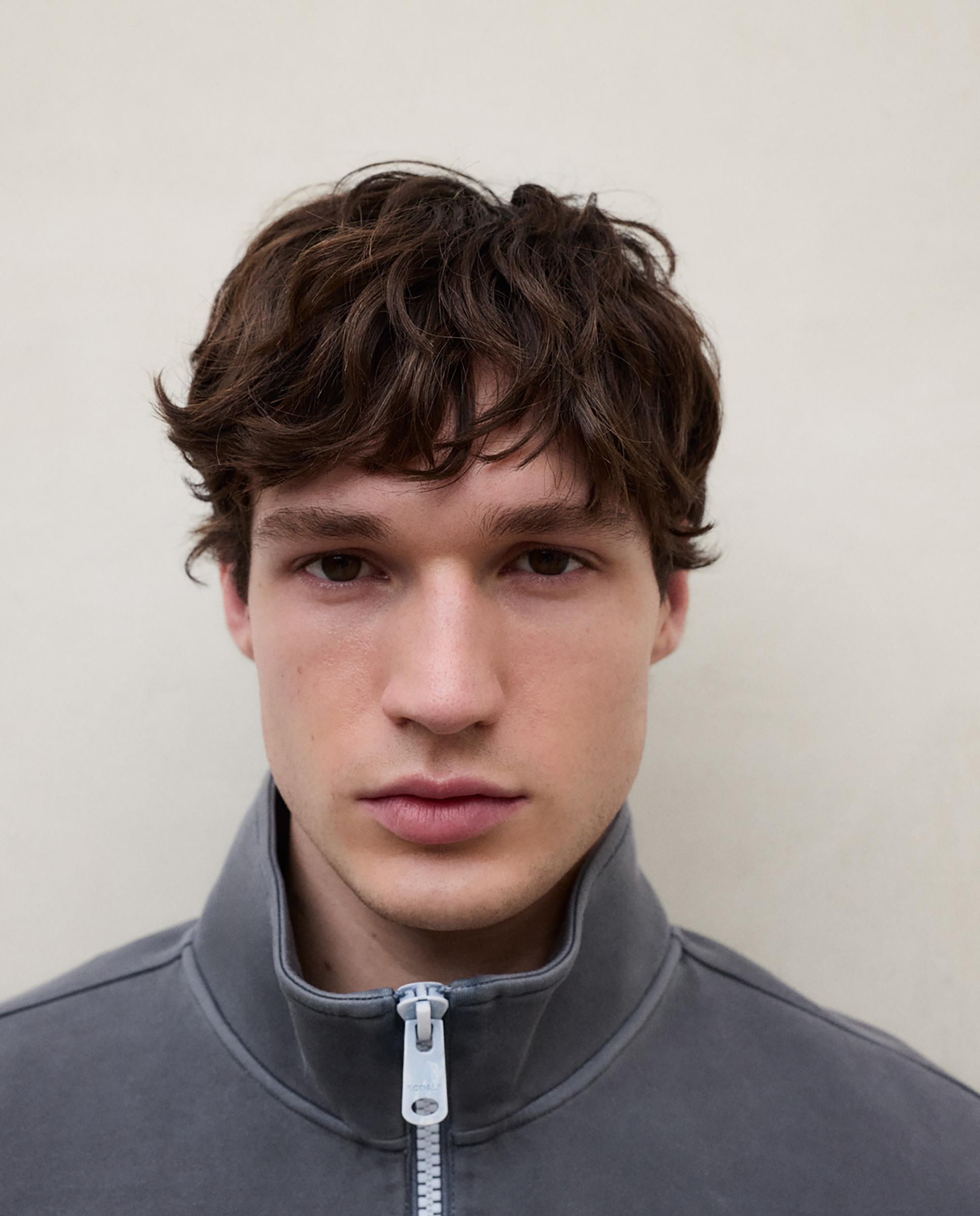 Sudadera sin capucha de hombre con cuello alto y cremallera - Ecoalf - Gris oscuro Gris oscuro-3