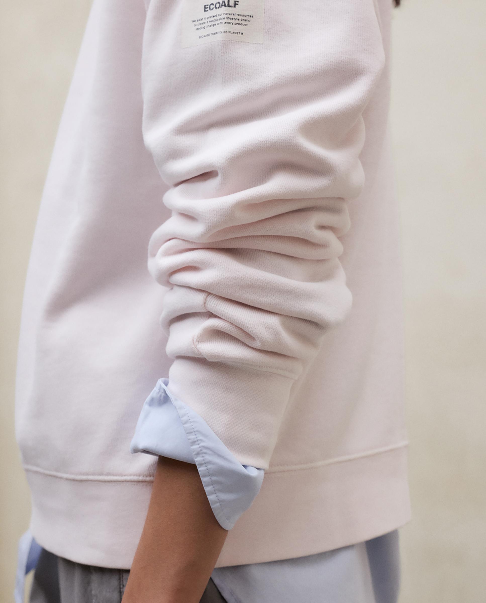 Sudadera de mujer con corte holgado y cuello redondo - Ecoalf - Rosa claro Rosa claro-4