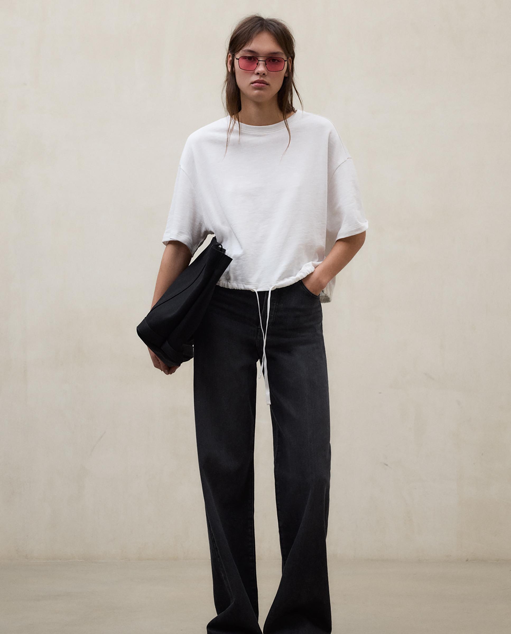 Ecoalf - Camiseta de mujer de algodón con bajo ajustable.