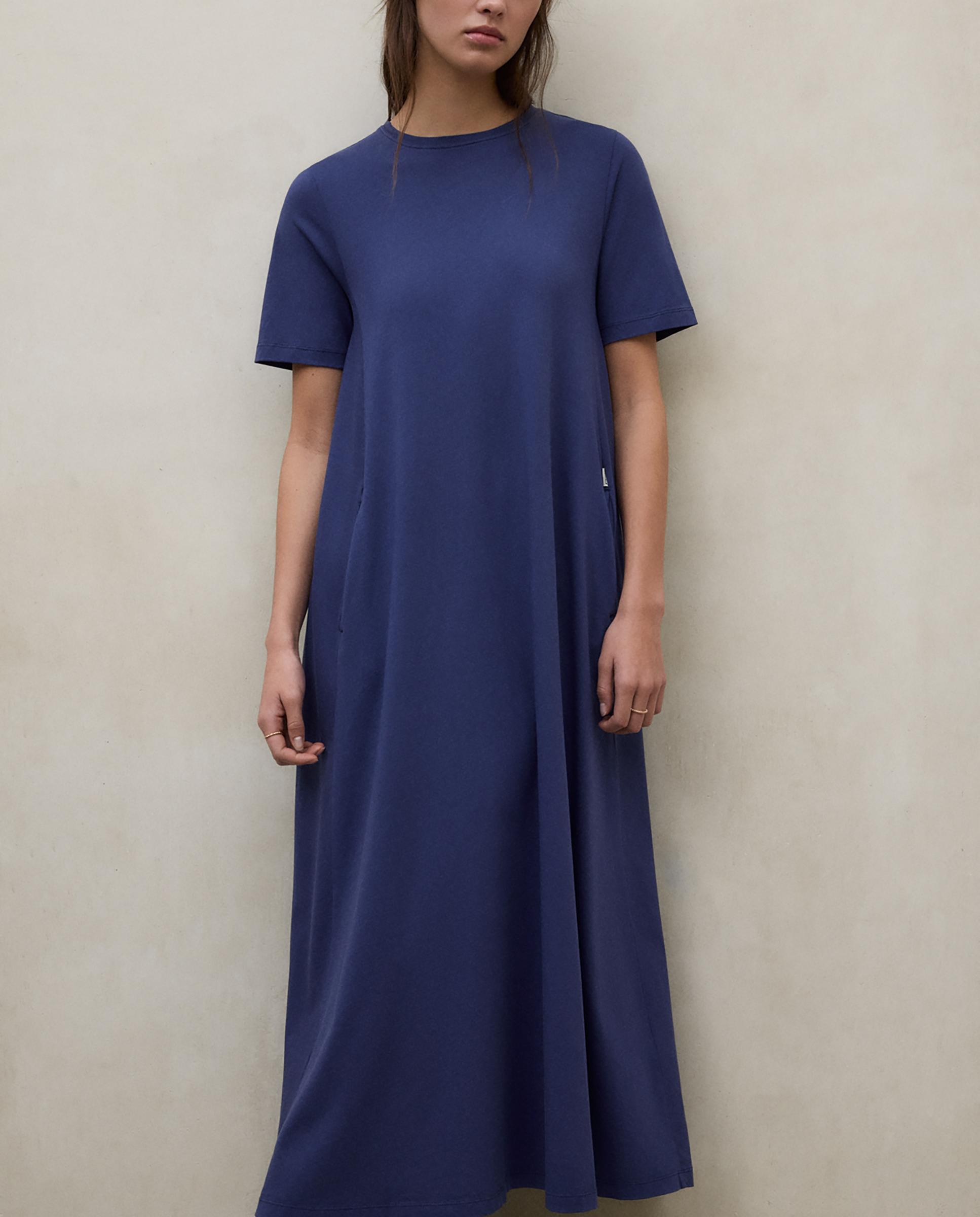 Vestido de corte holgado y cuello redondo - Ecoalf - Azul Azul-3