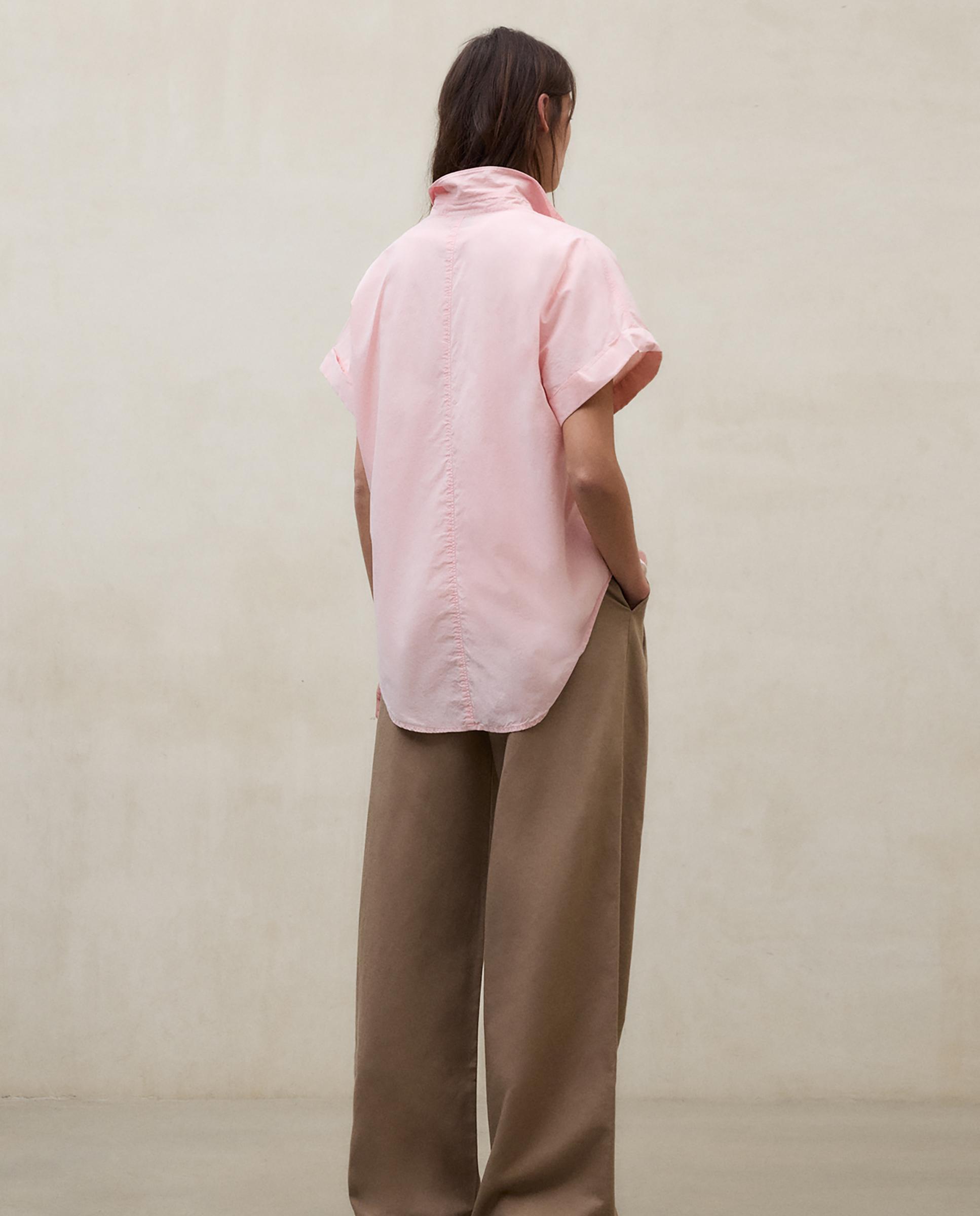 Camisa de mujer de manga corta de algodón - Ecoalf - Rosa claro Rosa claro-2