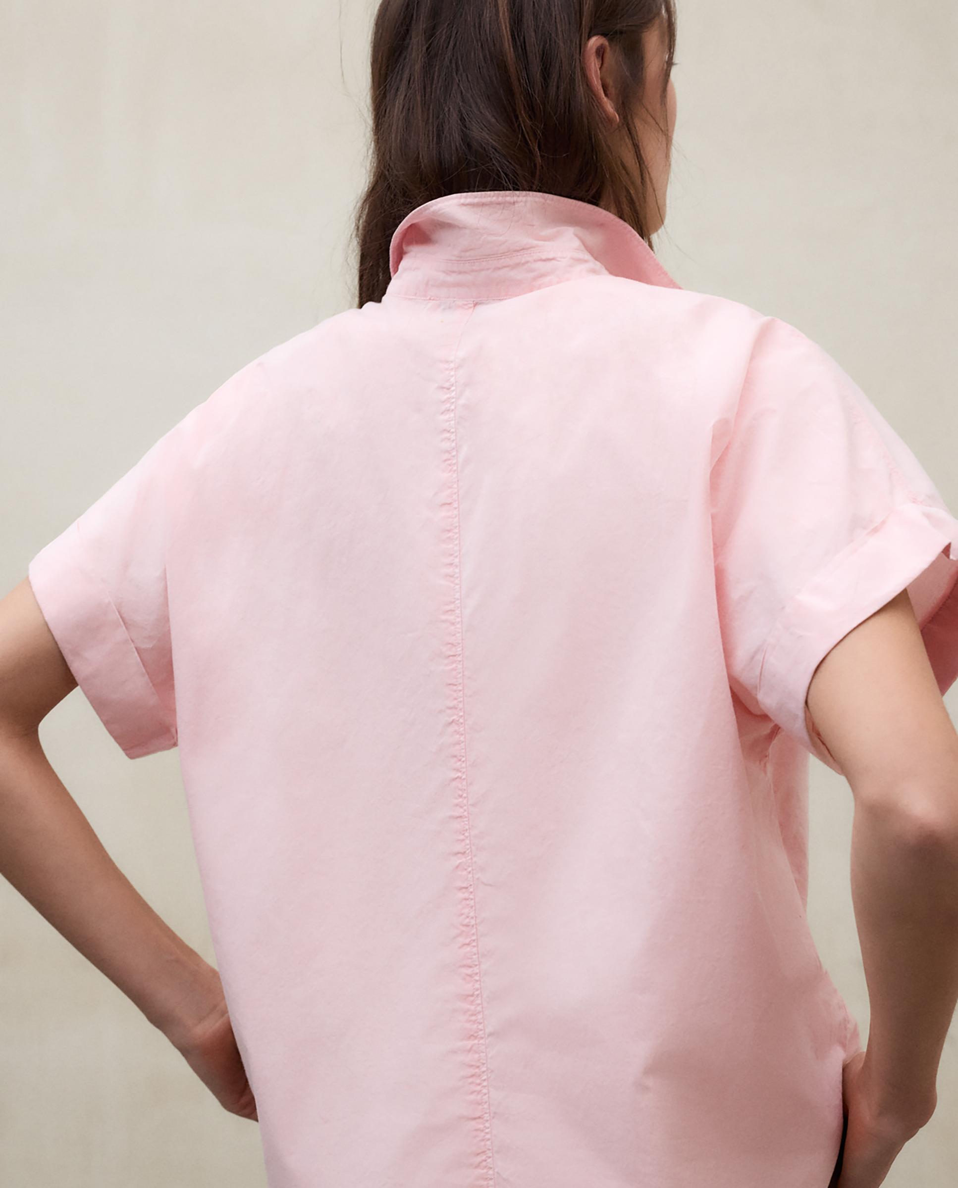 Camisa de mujer de manga corta de algodón - Ecoalf - Rosa claro Rosa claro-3