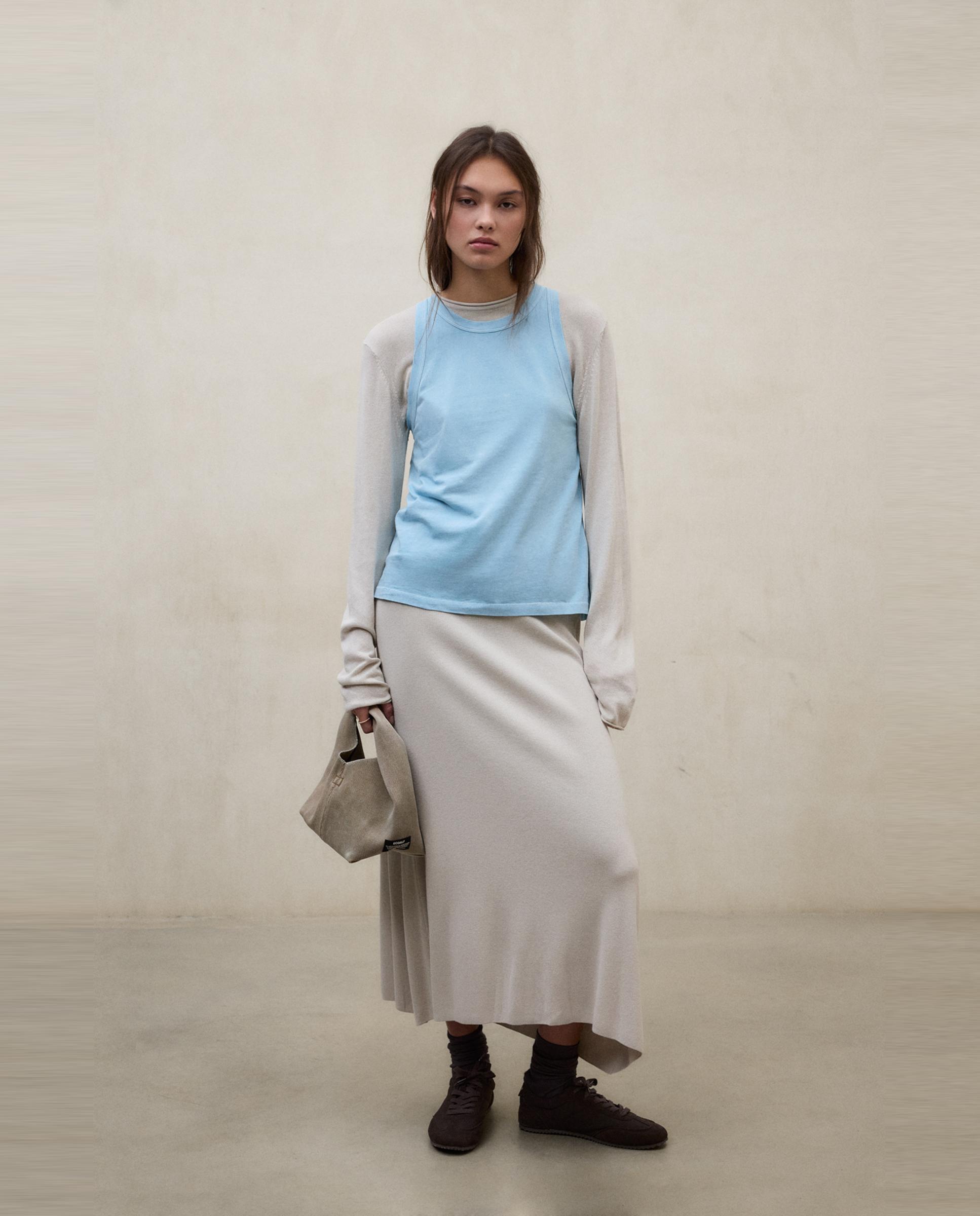 Ecoalf - Falda midi con cintura elástica y corte acampanado.
