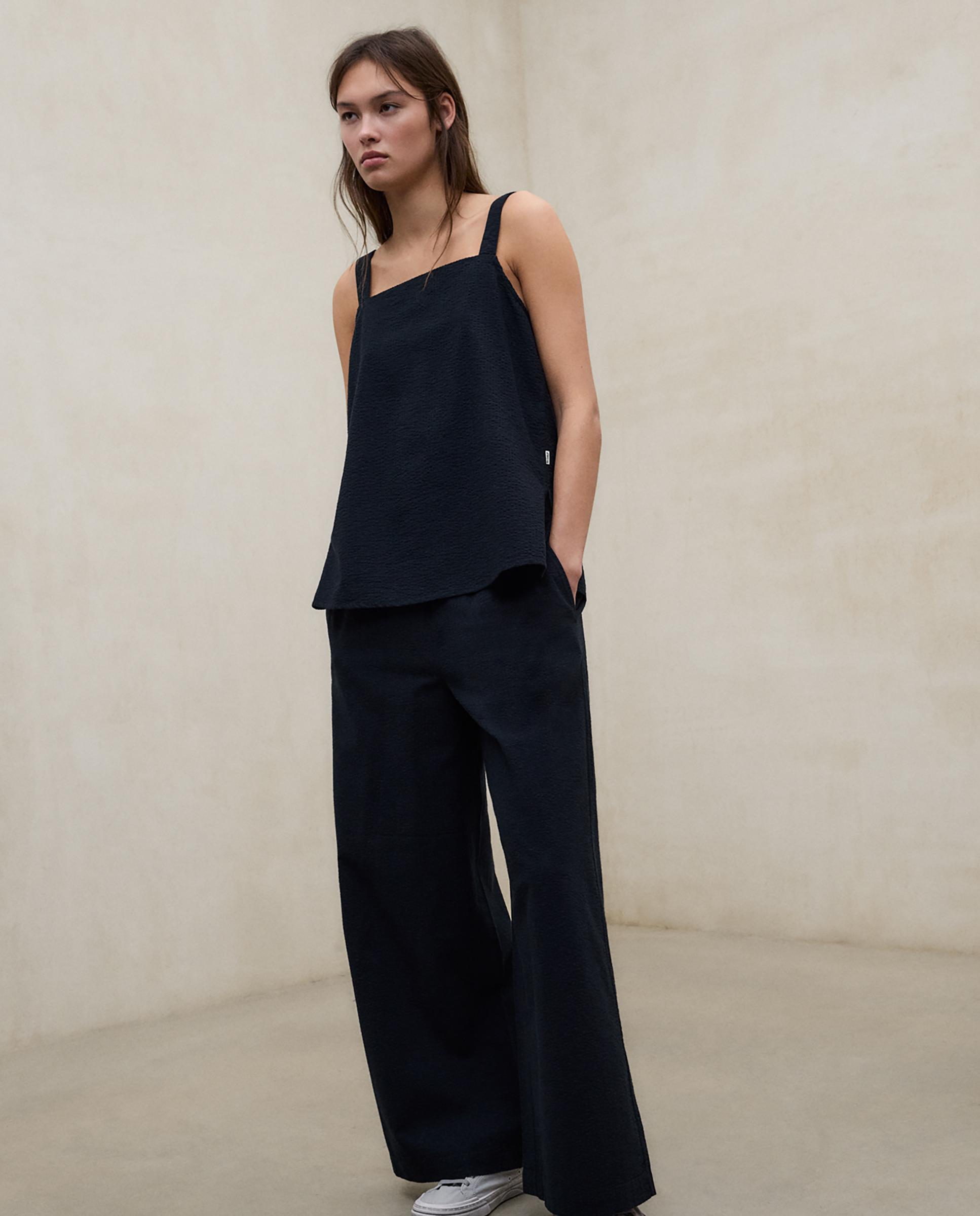 Ecoalf - Pantalón ancho de mujer de algodón con cintura elástica.
