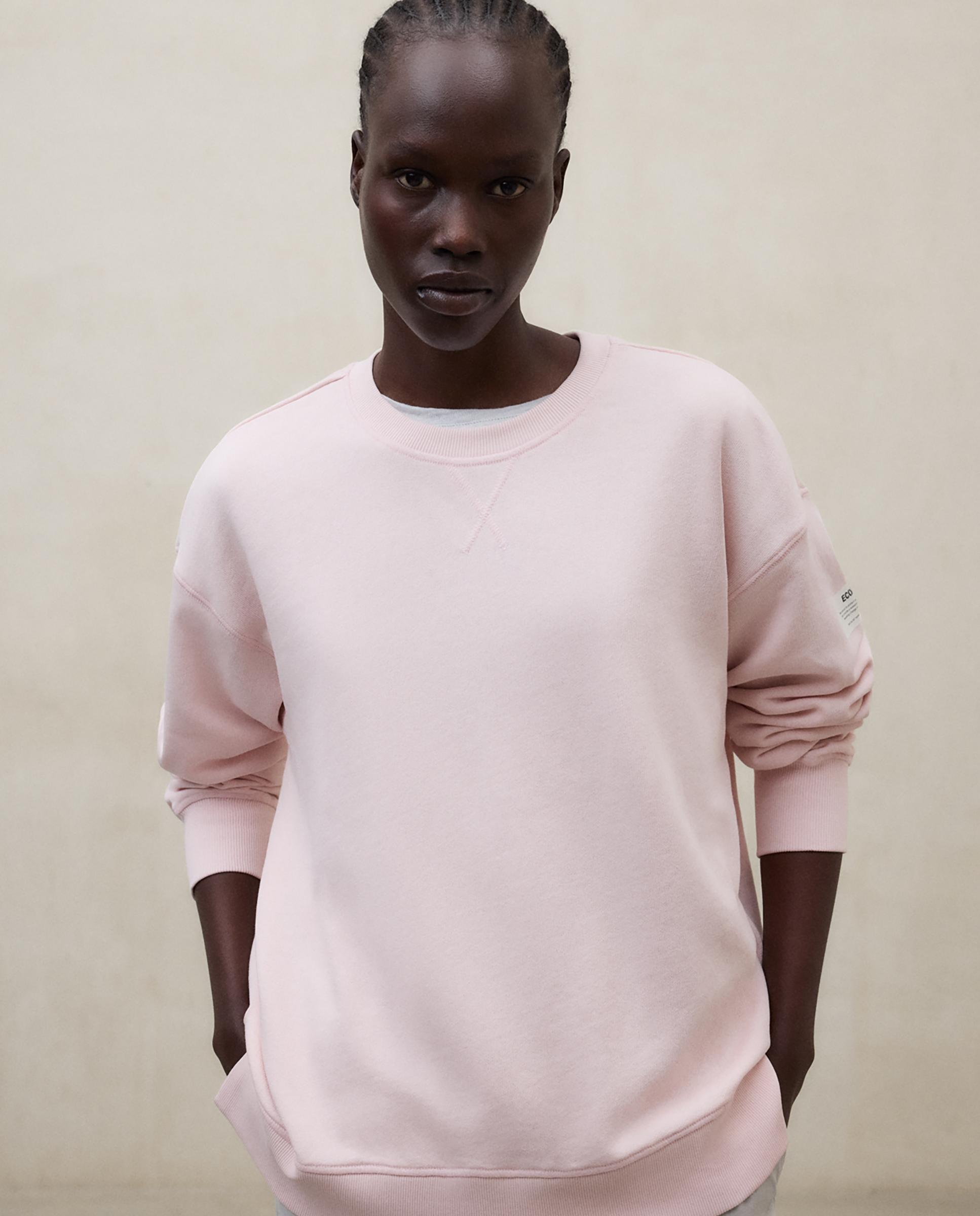 Sudadera de mujer, con cuello redondo. - Ecoalf - Rosa claro Rosa claro-1