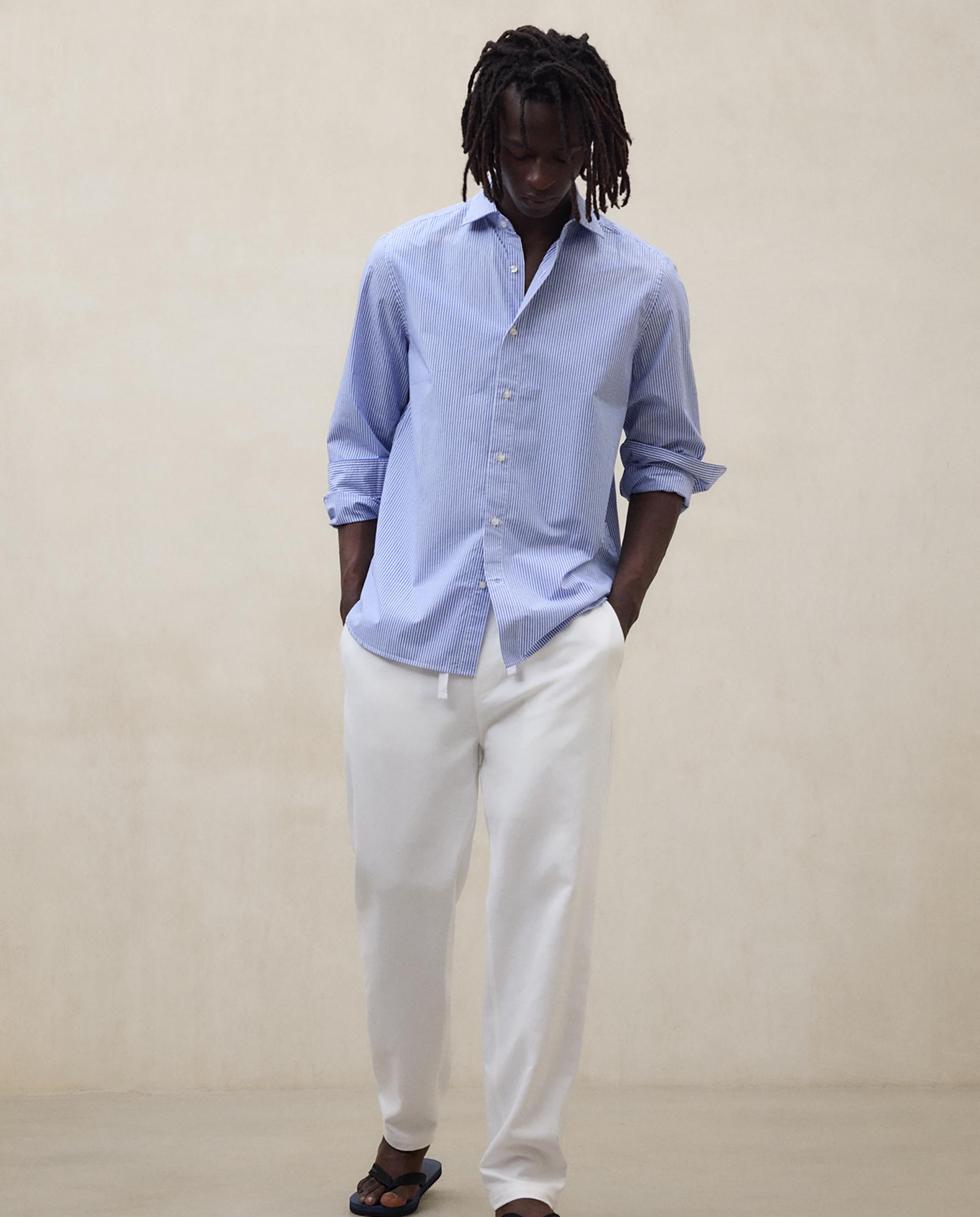 Ecoalf - Camisa de vestir de hombre en algodón de rayas.