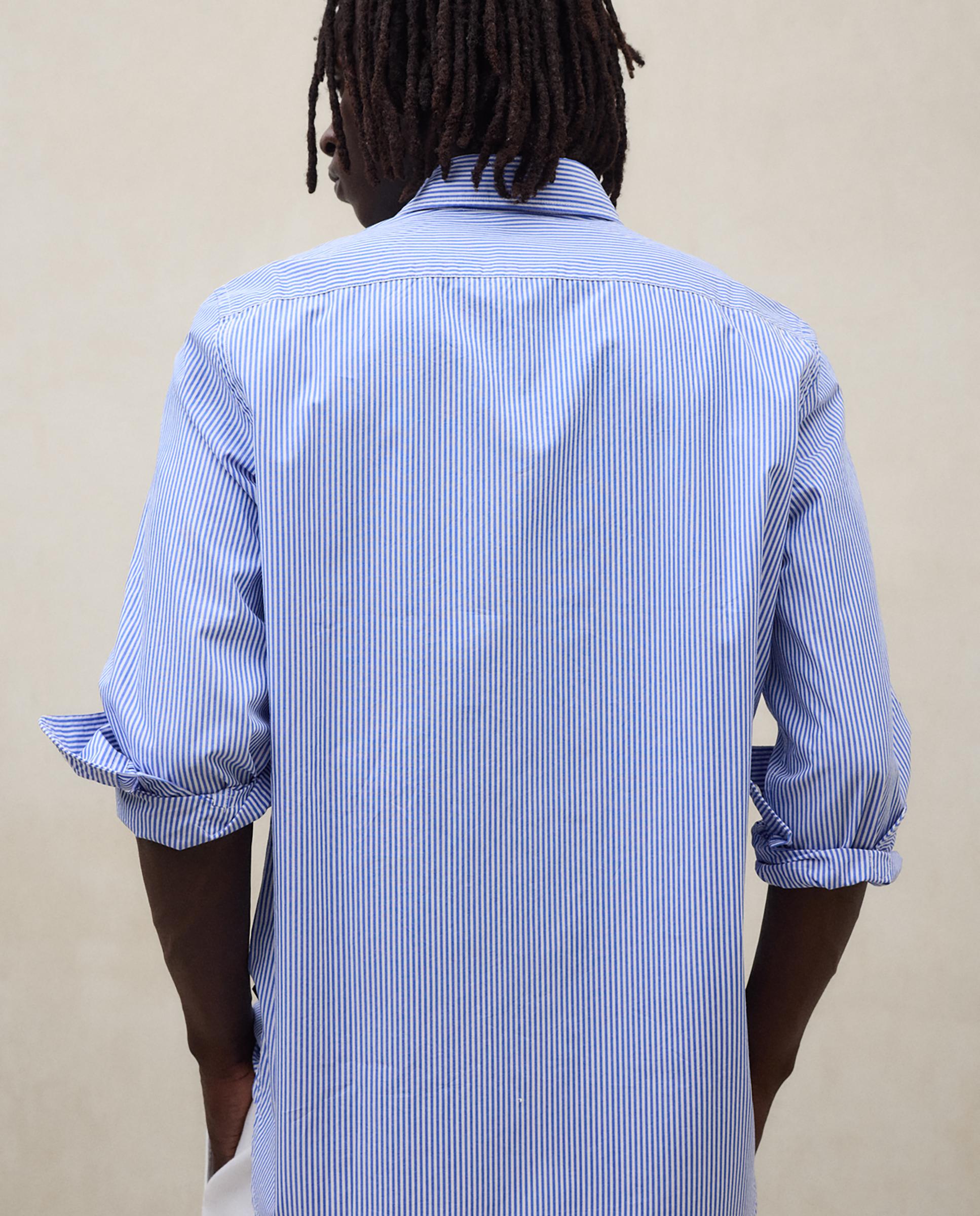 Camisa de vestir de hombre en algodón de rayas - Ecoalf - Azul celeste Azul celeste-4