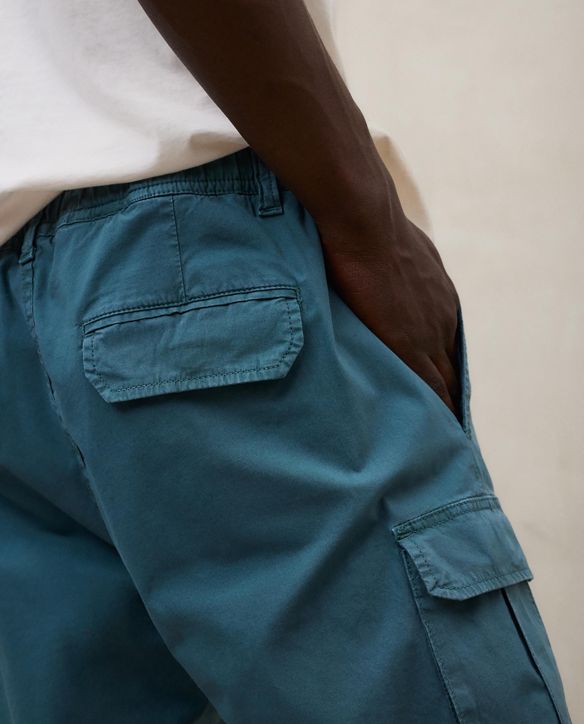 Pantalón corto cargo de hombre de tiro medio en algodón - Ecoalf - Verde azulado Verde azulado-6