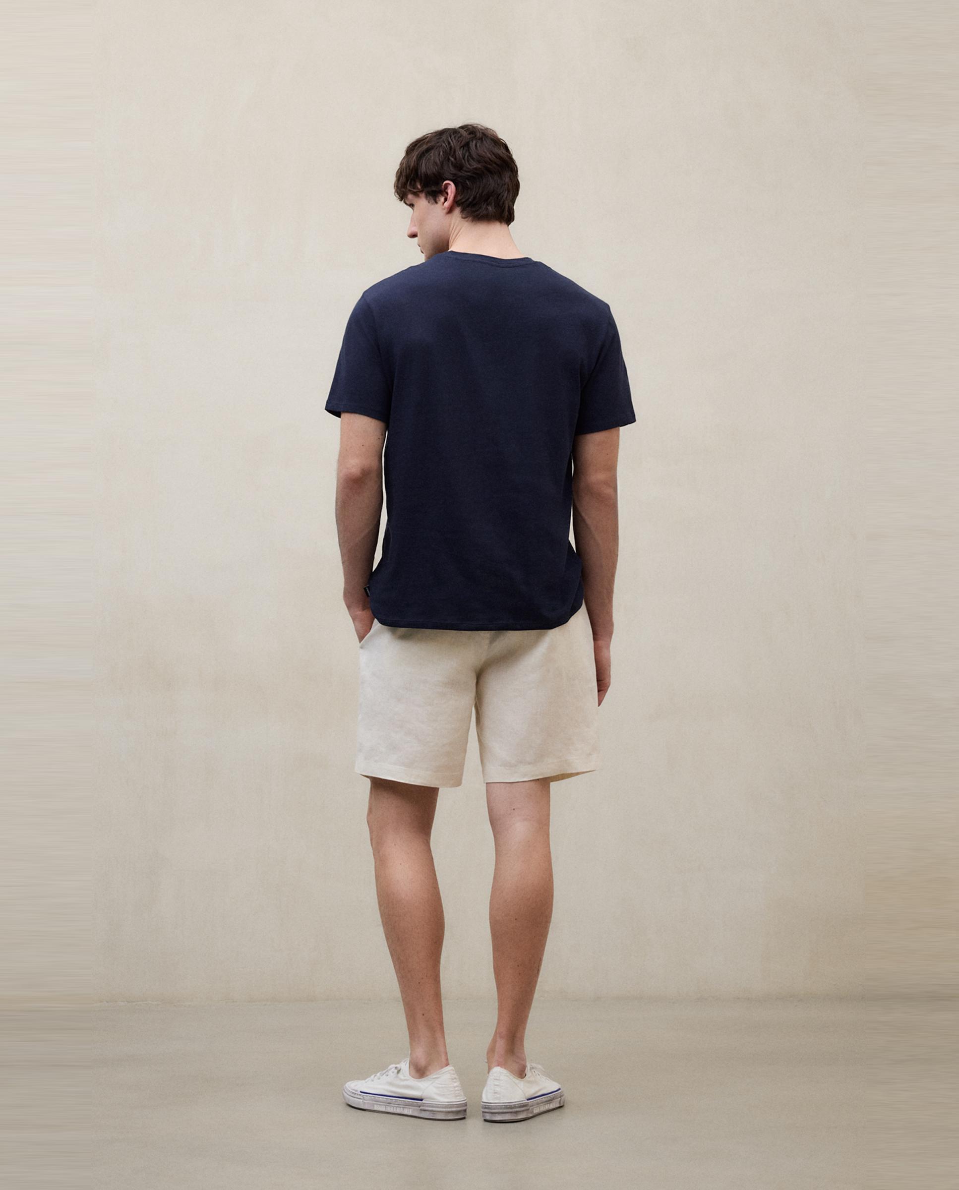 Pantalón corto de lino de hombre regular fit de tiro medio - Ecoalf - Beige Beige-2