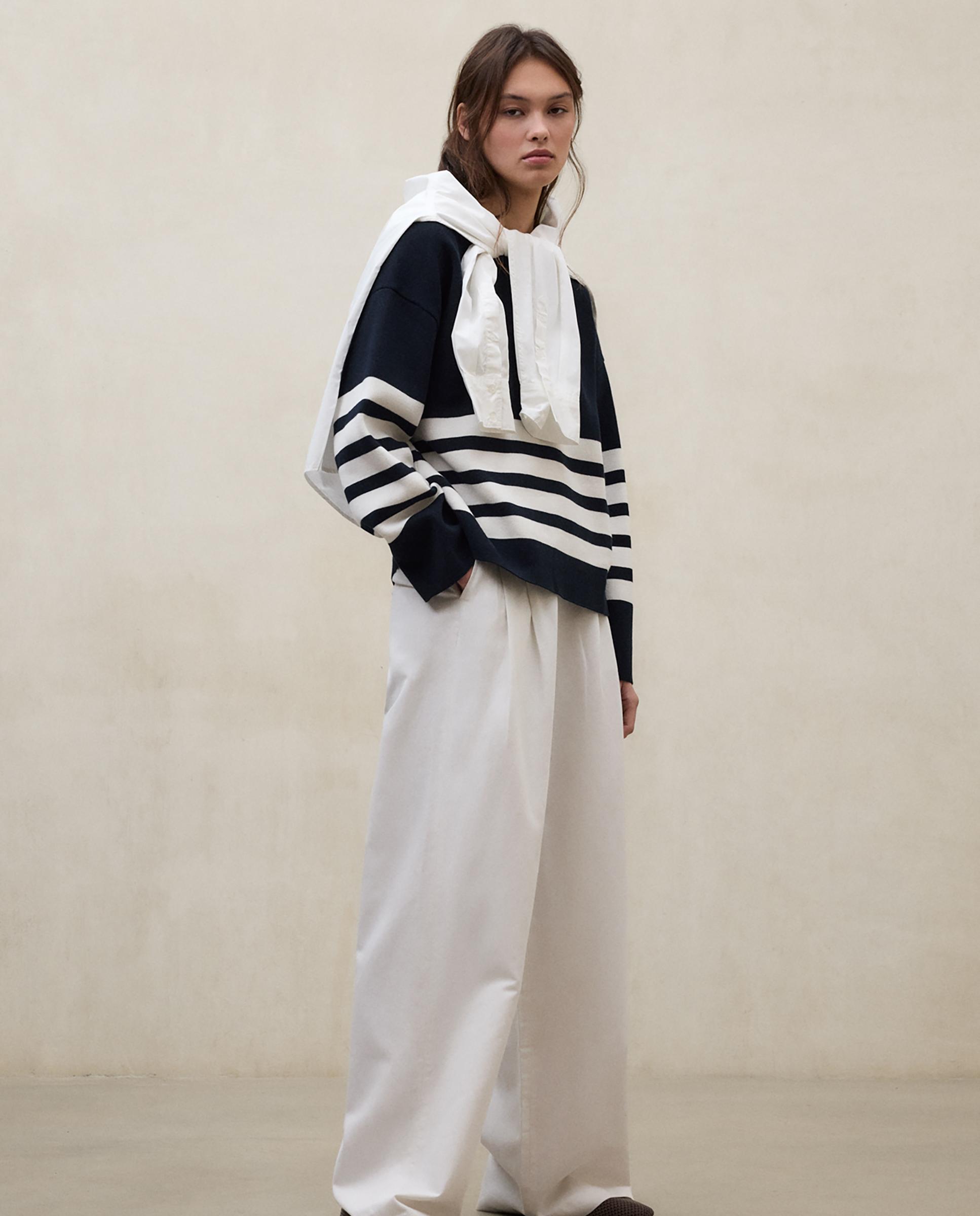 Ecoalf - Jersey de mujer con cuello redondo y rayas.