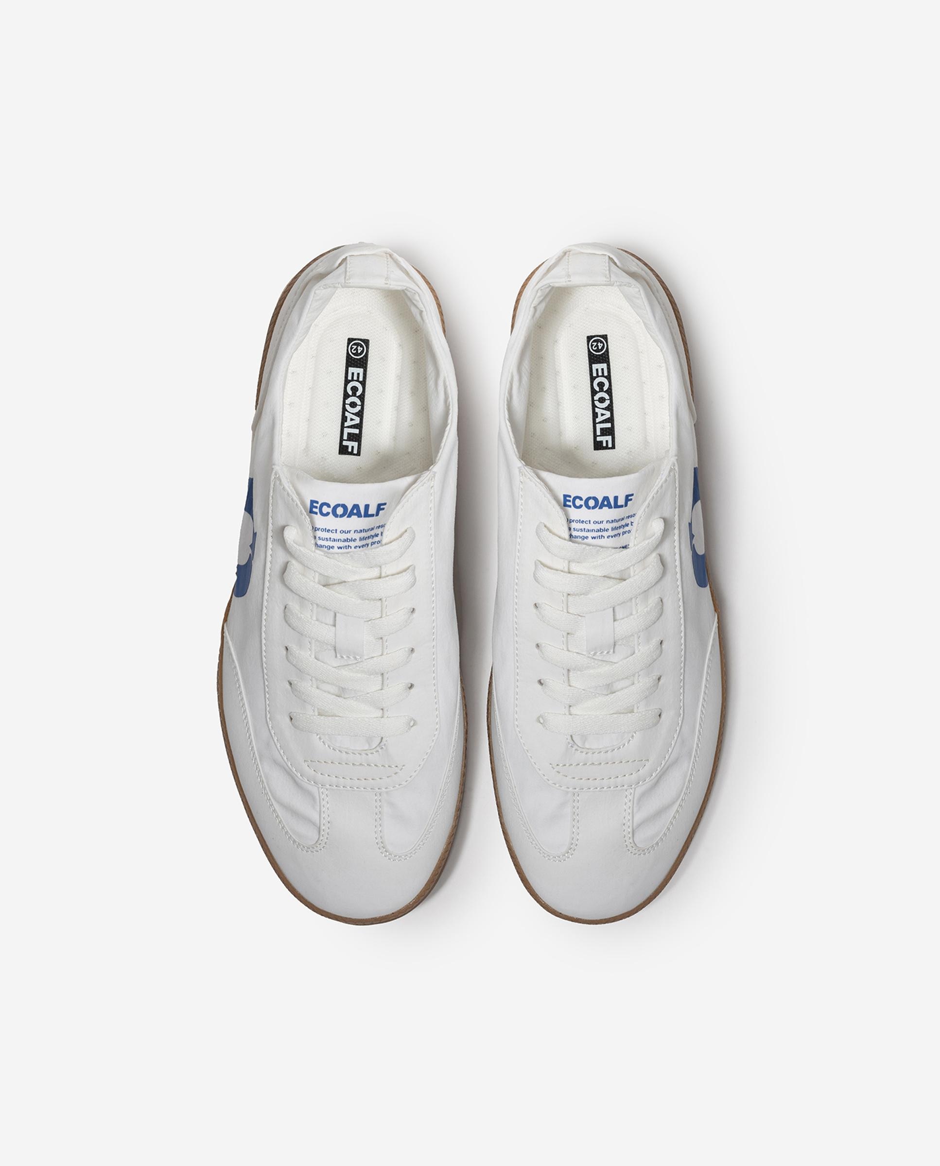 Zapatillas deportivas de hombre ligeras con cierre de cordones - Ecoalf - Blanco / Azul Blanco / Azul-4